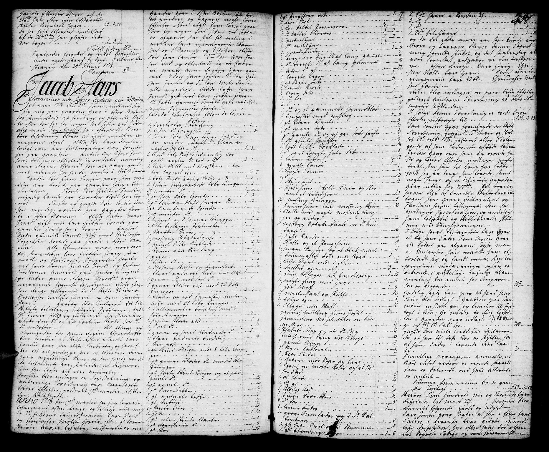 Aker sorenskriveri, AV/SAO-A-10895/H/Hb/L0013a: Skifteprotokoll, 1770-1780, p. 536b-537a