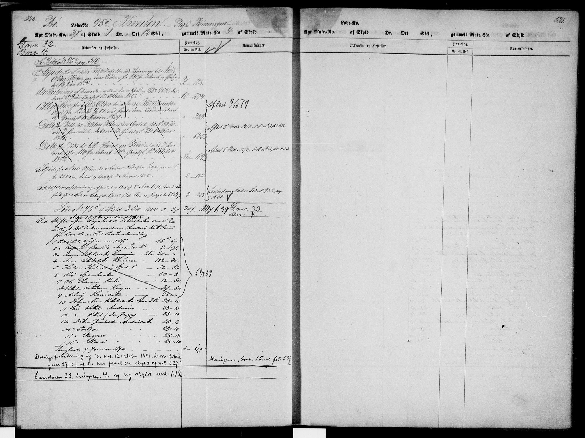 Nedre Telemark sorenskriveri, AV/SAKO-A-135/G/Gb/Gbb/L0001b: Mortgage register no. II 1b, p. 520-521