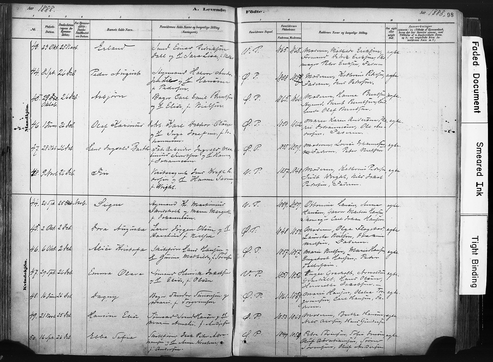 Porsgrunn kirkebøker , SAKO/A-104/F/Fa/L0008: Parish register (official) no. 8, 1878-1895, p. 98