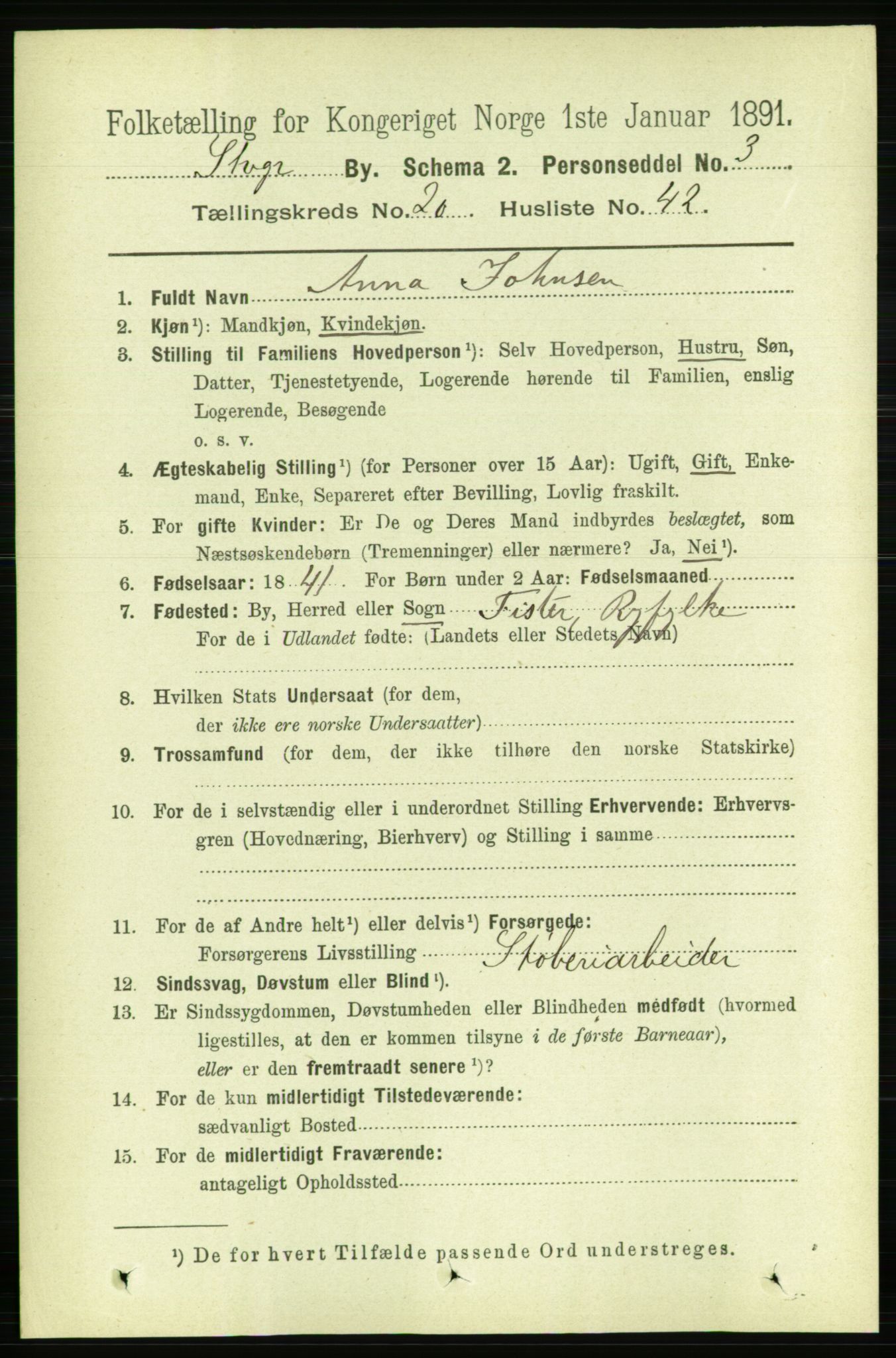 RA, 1891 census for 1103 Stavanger, 1891, p. 23402