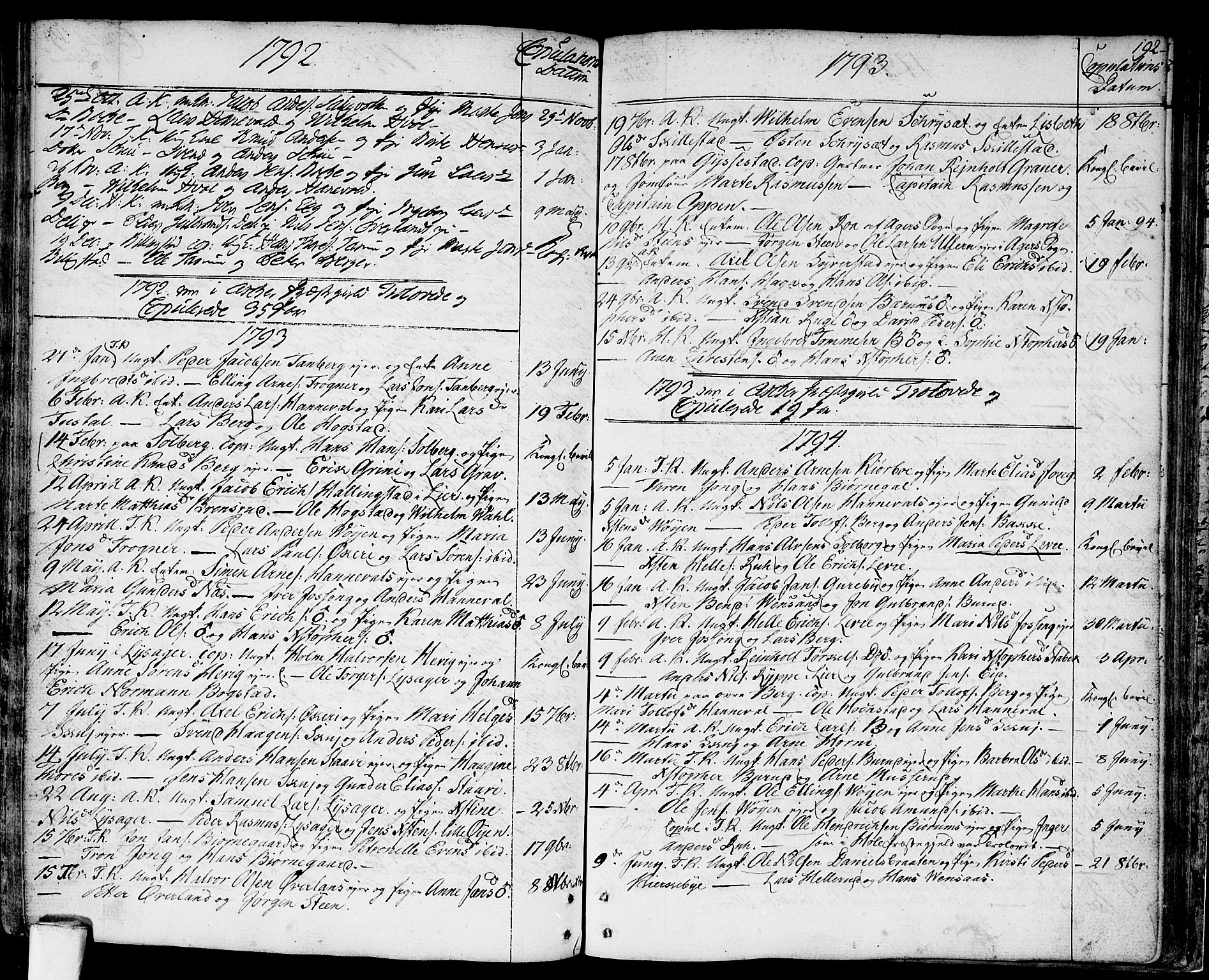 Asker prestekontor Kirkebøker, SAO/A-10256a/F/Fa/L0003: Parish register (official) no. I 3, 1767-1807, p. 192