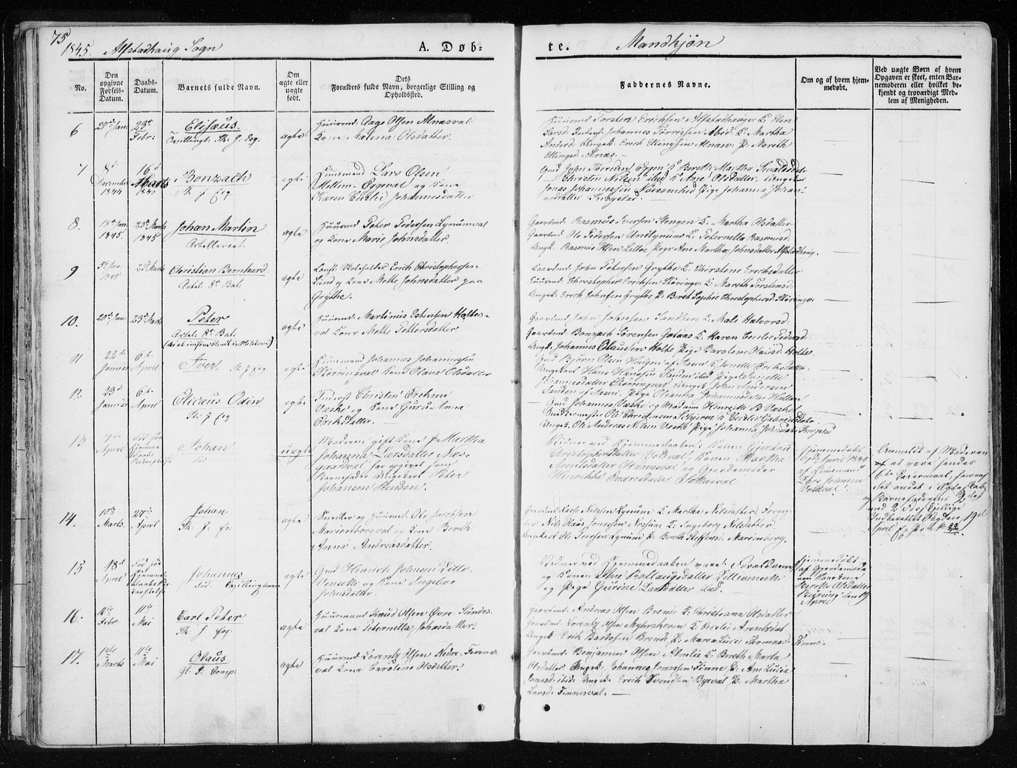 Ministerialprotokoller, klokkerbøker og fødselsregistre - Nord-Trøndelag, SAT/A-1458/717/L0154: Parish register (official) no. 717A06 /1, 1836-1849, p. 75