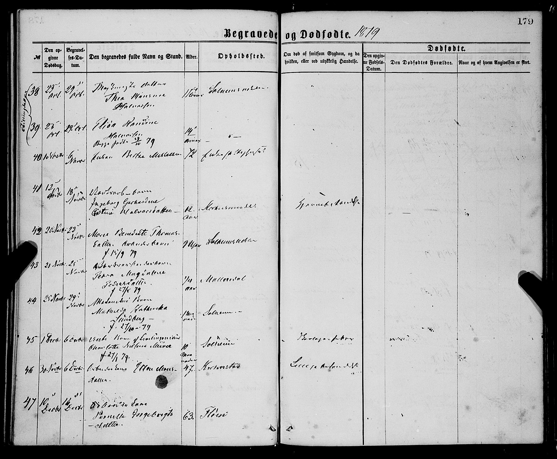 St. Jørgens hospital og Årstad sokneprestembete, AV/SAB-A-99934: Parish register (official) no. A 11, 1864-1886, p. 179