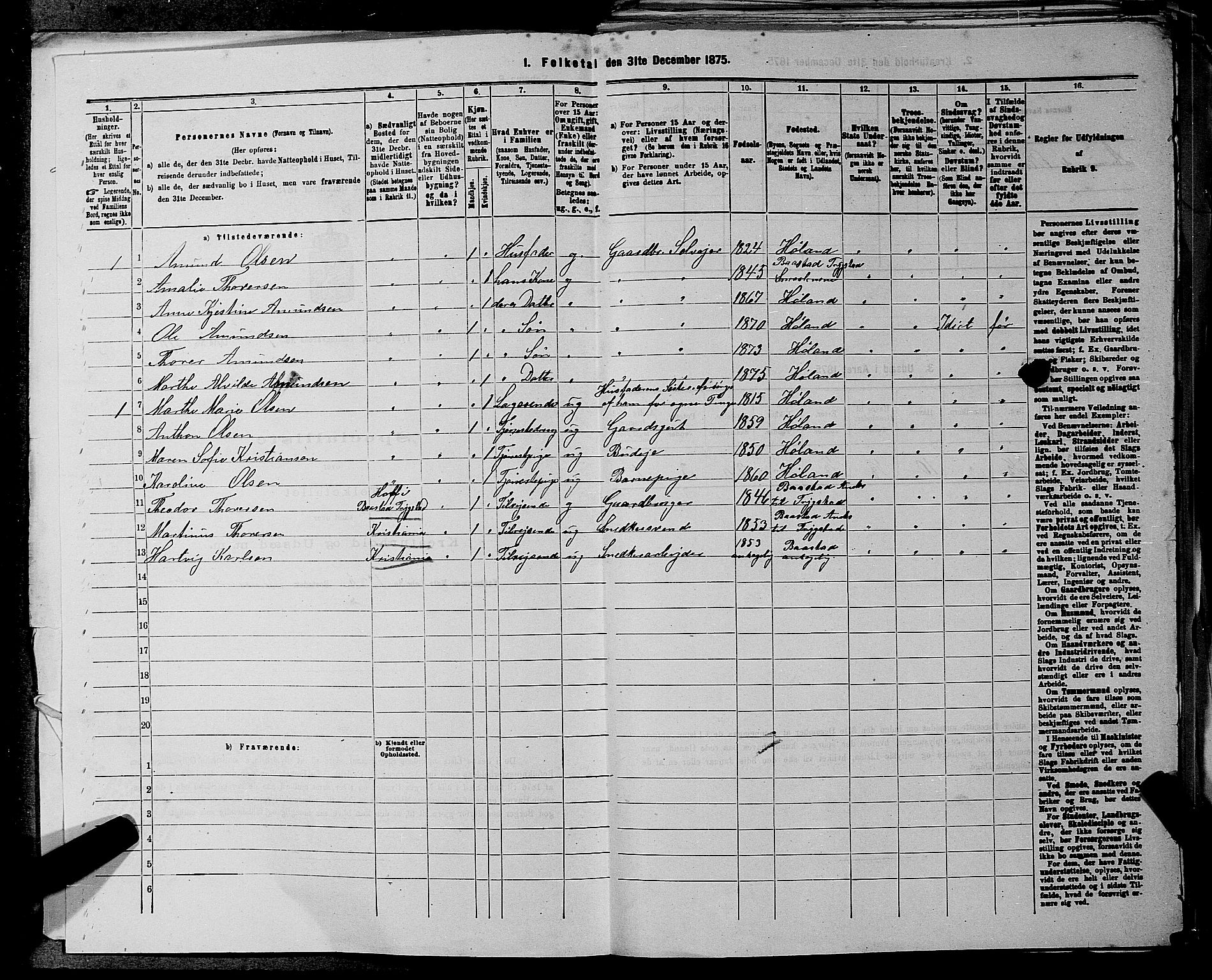 RA, 1875 census for 0221P Høland, 1875, p. 56