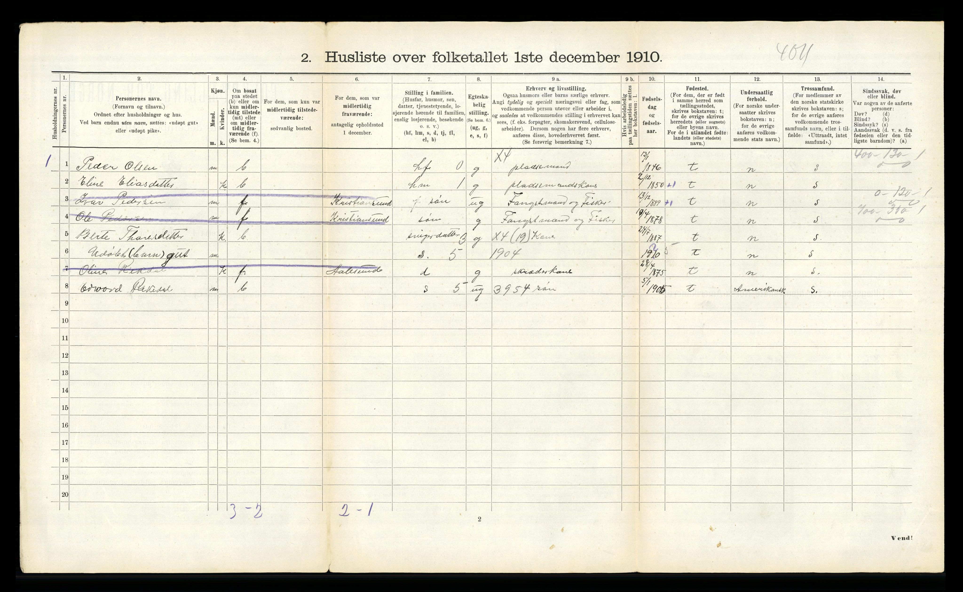 RA, 1910 census for Hjørundfjord, 1910, p. 63