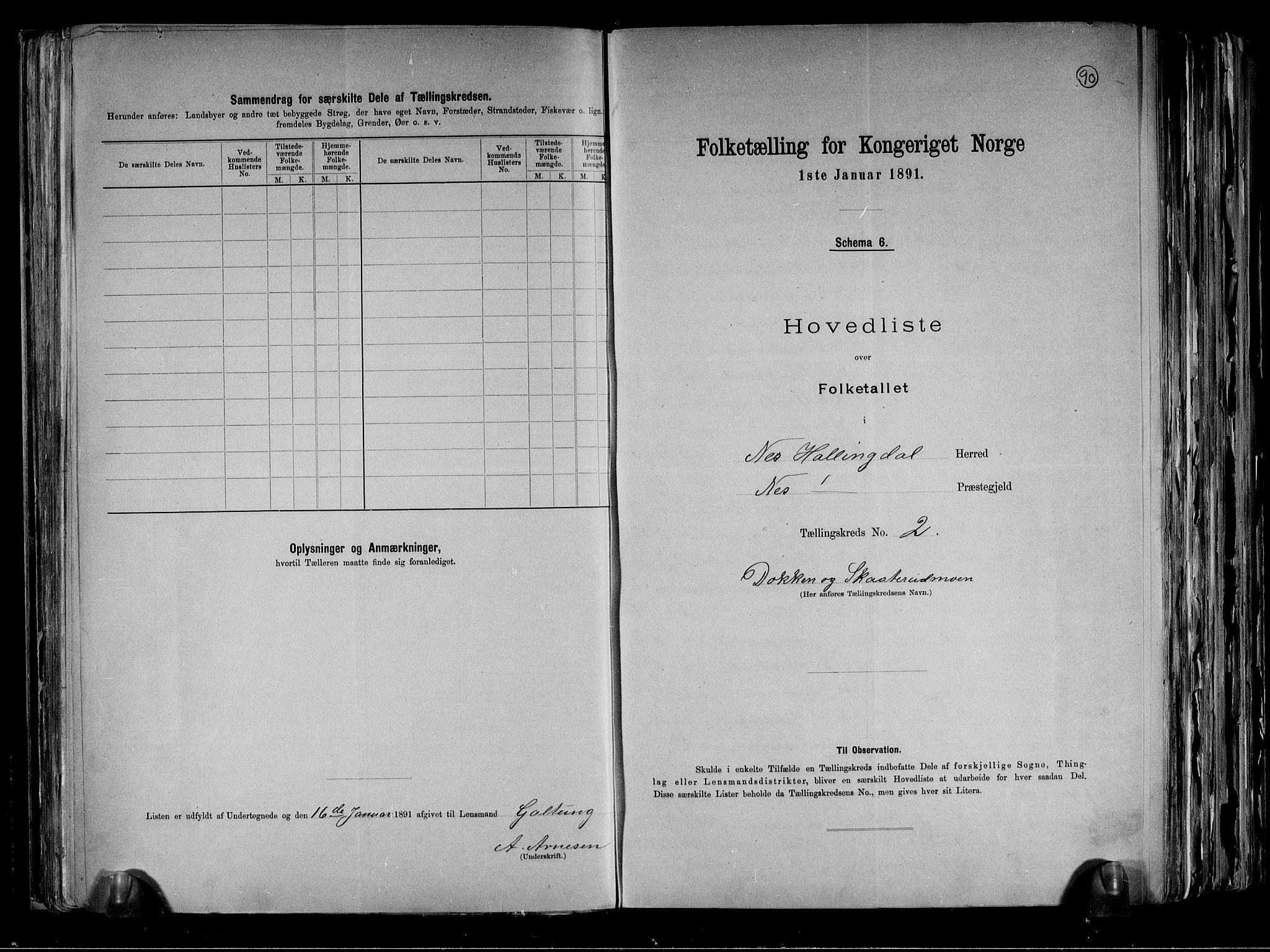 RA, 1891 census for 0616 Nes, 1891, p. 10