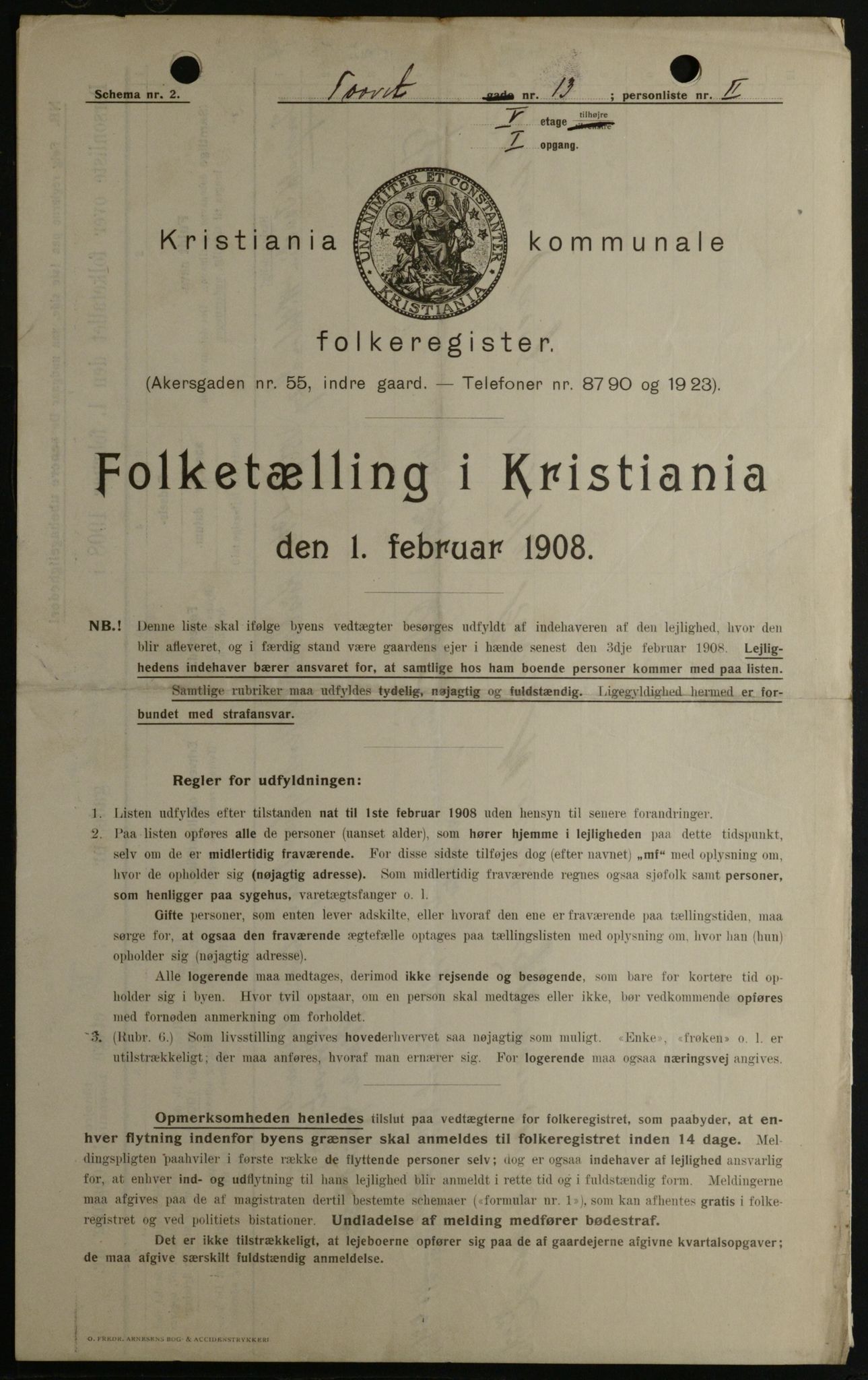 OBA, Municipal Census 1908 for Kristiania, 1908, p. 93219