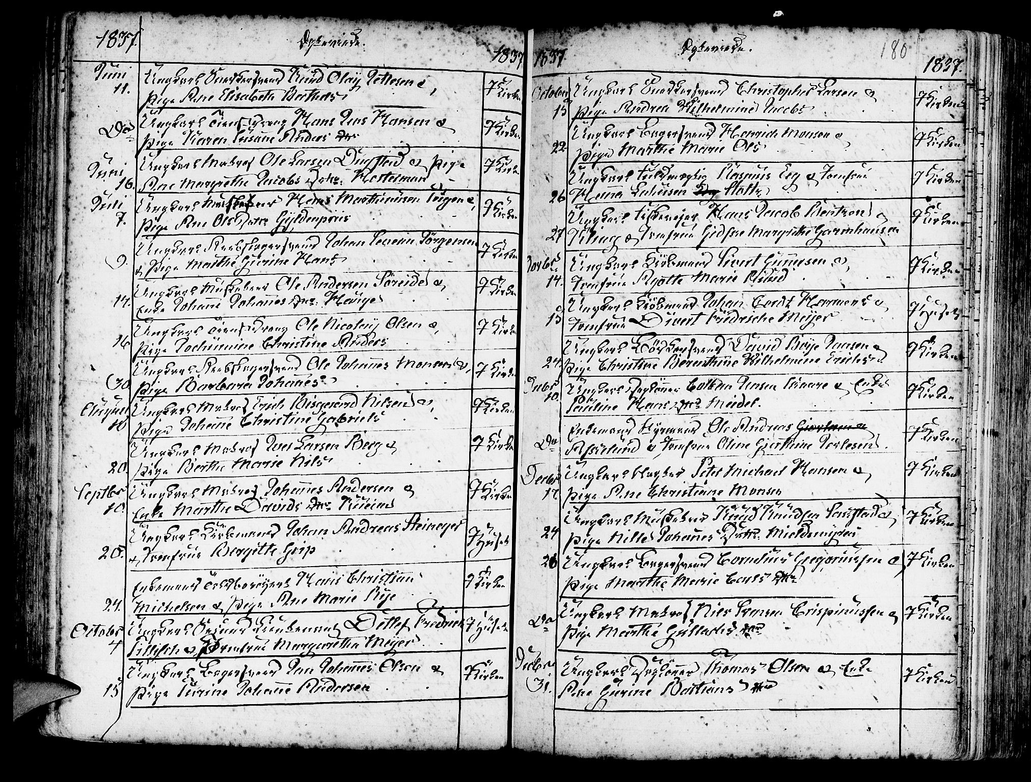 Korskirken sokneprestembete, SAB/A-76101/H/Haa/L0009: Parish register (official) no. A 9, 1743-1861, p. 180