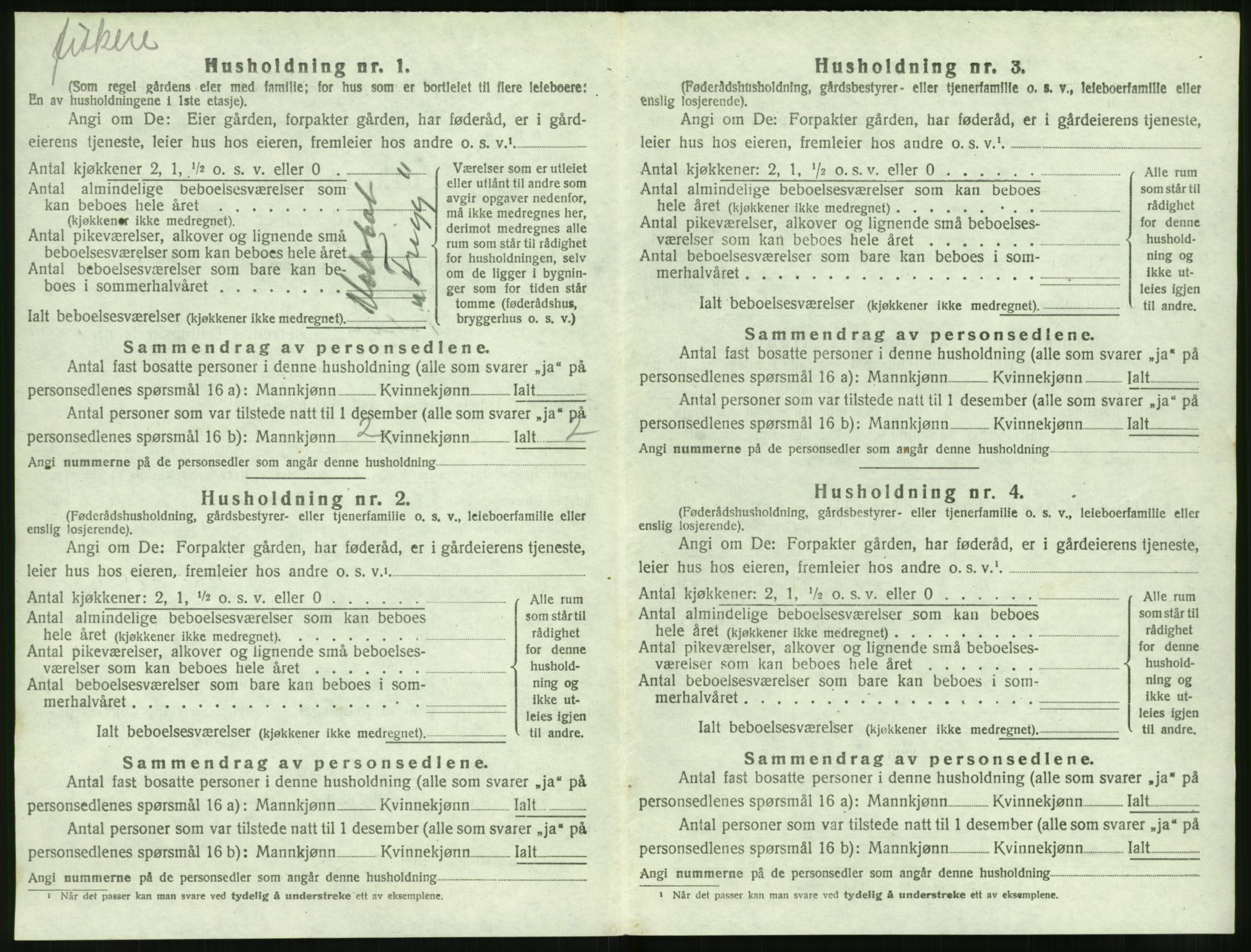 SAT, 1920 census for Volda, 1920, p. 1387