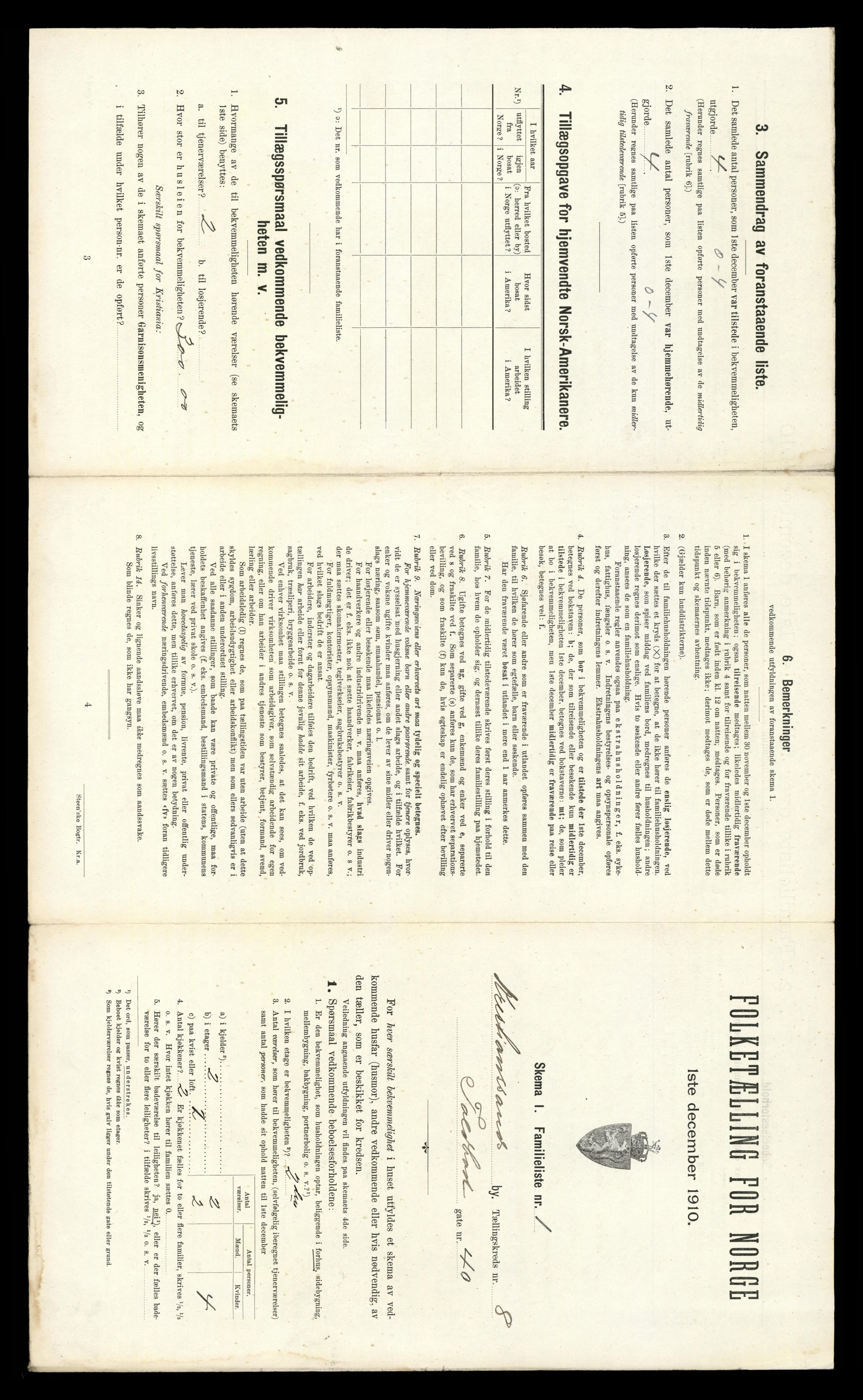 RA, 1910 census for Kristiansand, 1910, p. 1714