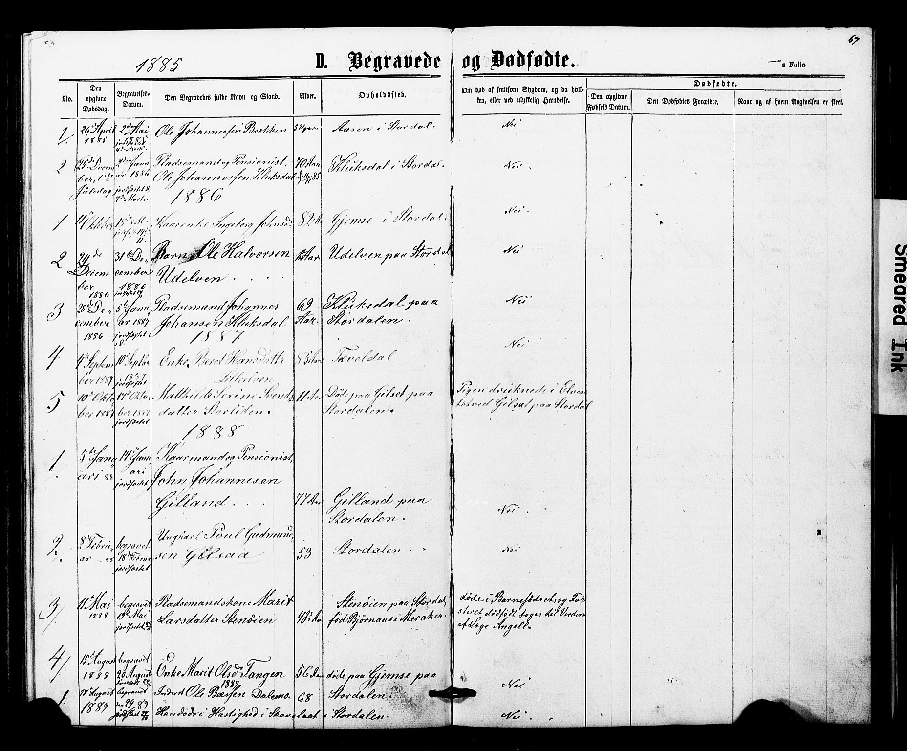 Ministerialprotokoller, klokkerbøker og fødselsregistre - Nord-Trøndelag, SAT/A-1458/707/L0052: Parish register (copy) no. 707C01, 1864-1897, p. 67