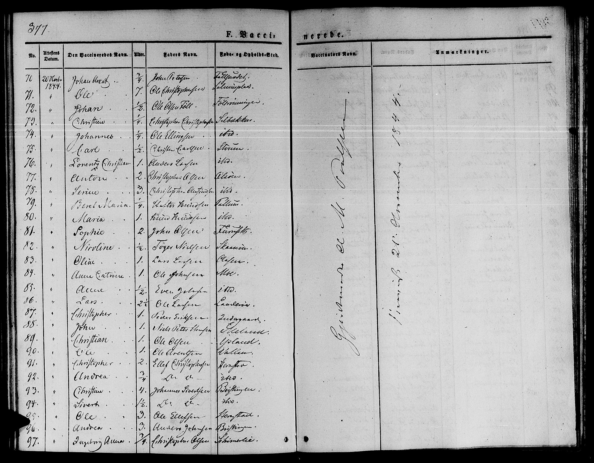 Ministerialprotokoller, klokkerbøker og fødselsregistre - Sør-Trøndelag, AV/SAT-A-1456/646/L0610: Parish register (official) no. 646A08, 1837-1847, p. 377