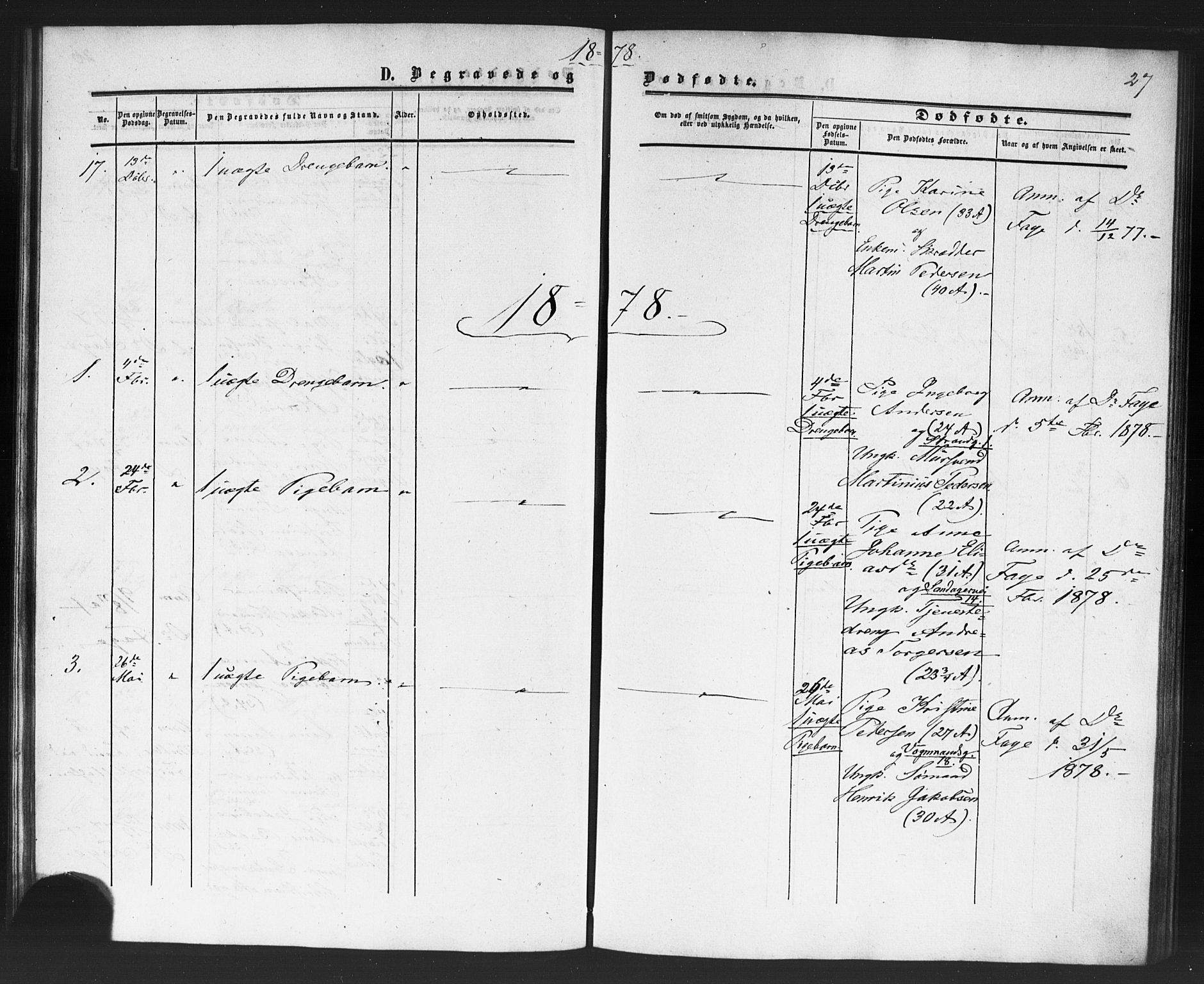 Rikshospitalet prestekontor Kirkebøker, SAO/A-10309b/F/L0005: Parish register (official) no. 5, 1859-1887, p. 27