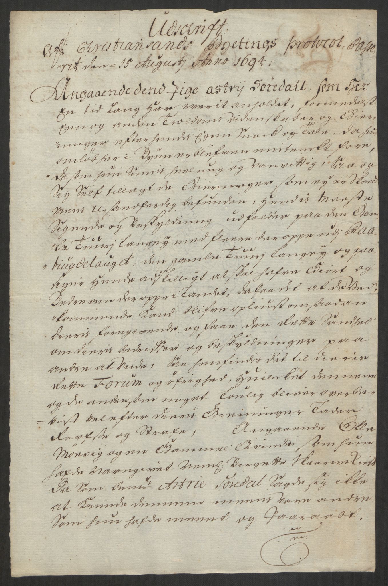 Rentekammeret inntil 1814, Reviderte regnskaper, Byregnskaper, AV/RA-EA-4066/R/Rm/L0285: [M18] Sikt og sakefall, 1681-1718, p. 212