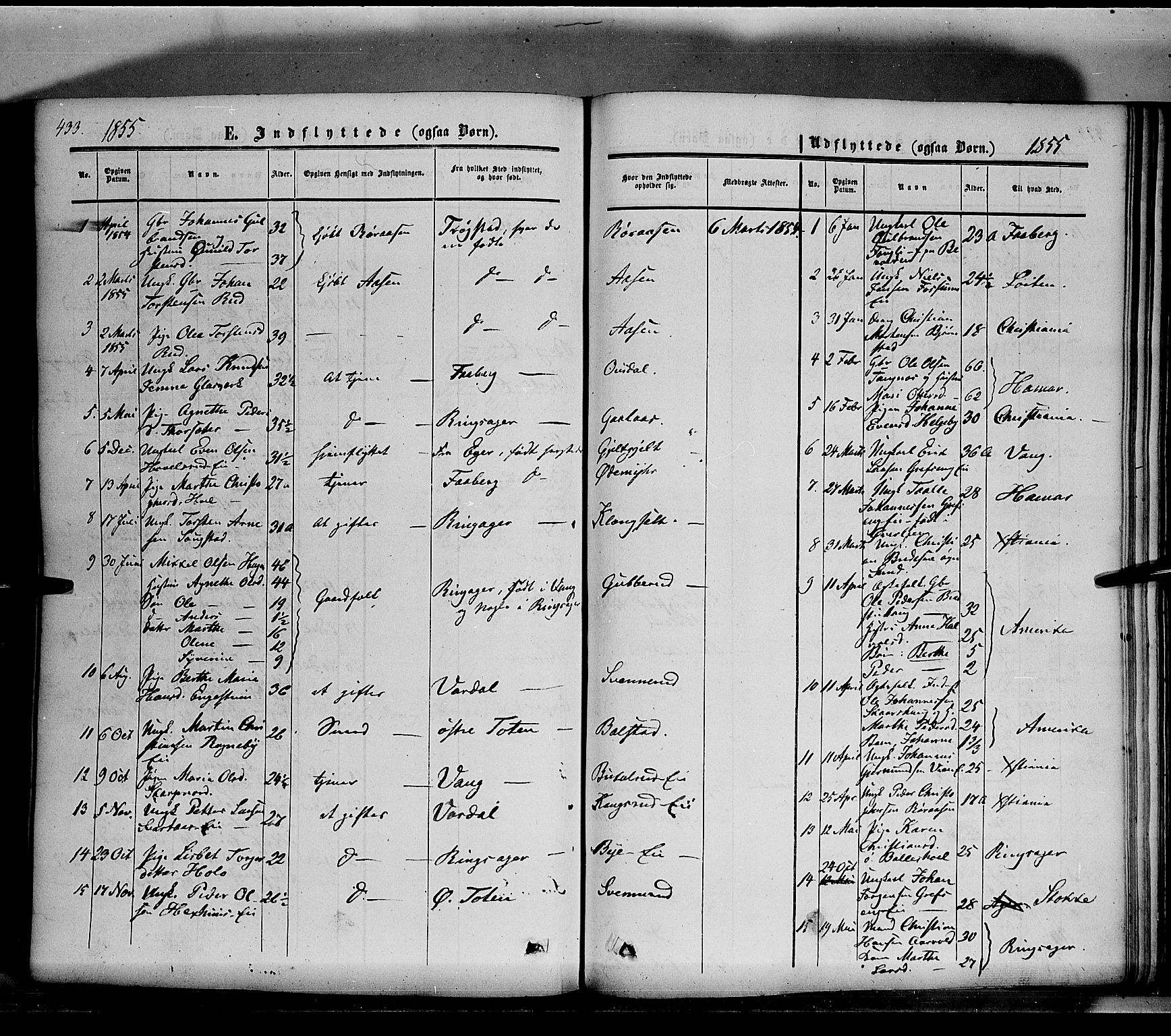 Nes prestekontor, Hedmark, SAH/PREST-020/K/Ka/L0004: Parish register (official) no. 4, 1852-1886, p. 433