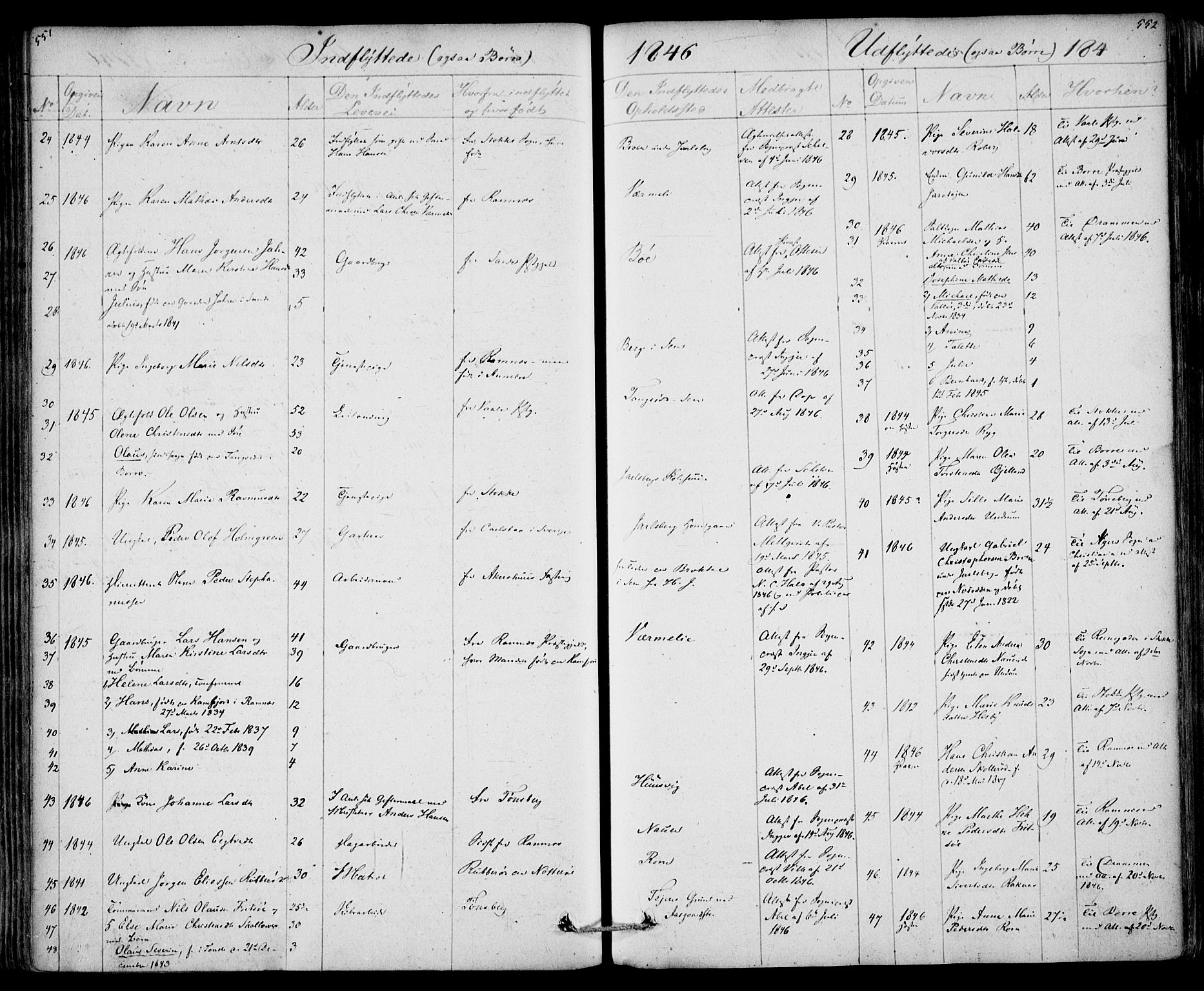 Sem kirkebøker, AV/SAKO-A-5/F/Fa/L0006: Parish register (official) no. I 6, 1843-1855, p. 551-552