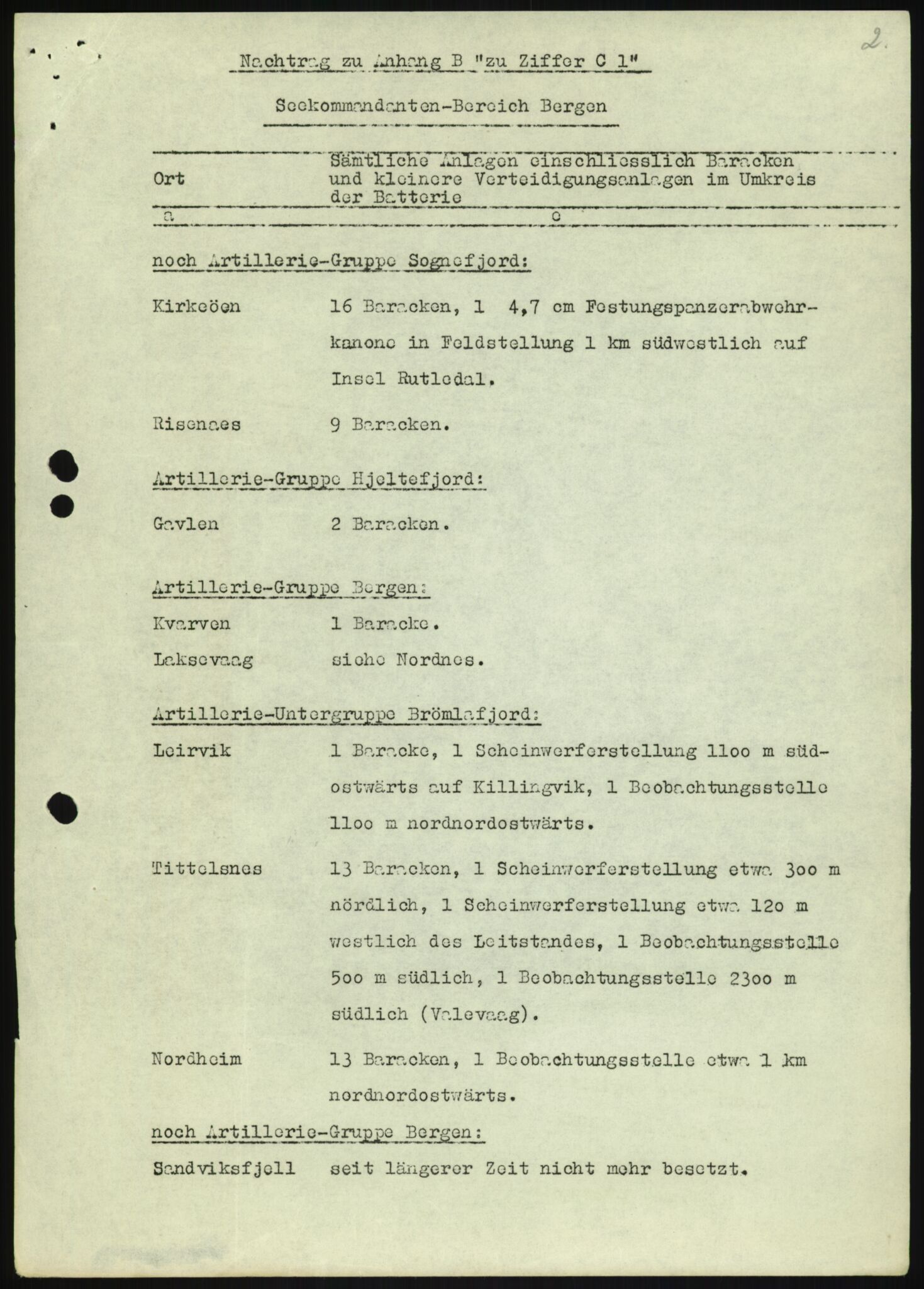 Forsvaret, Generalinspektør og sjefen for Kystartilleriet, AV/RA-RAFA-2045/F/Fa/L0016: Tyske oversiktskarter over festningsanlegg, 1940-1945, p. 89