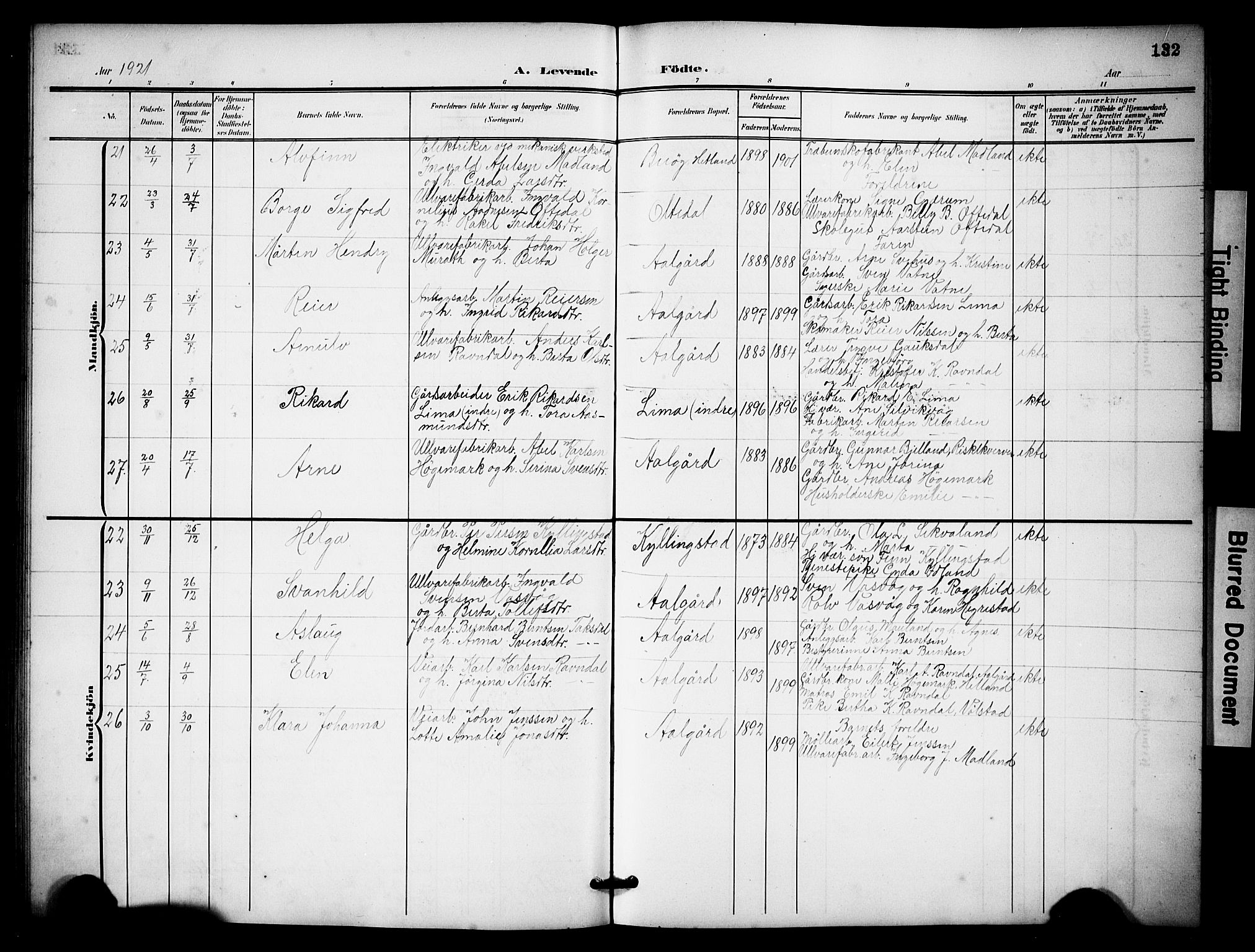 Lye sokneprestkontor, AV/SAST-A-101794/001/30BB/L0009: Parish register (copy) no. B 9, 1902-1923, p. 132