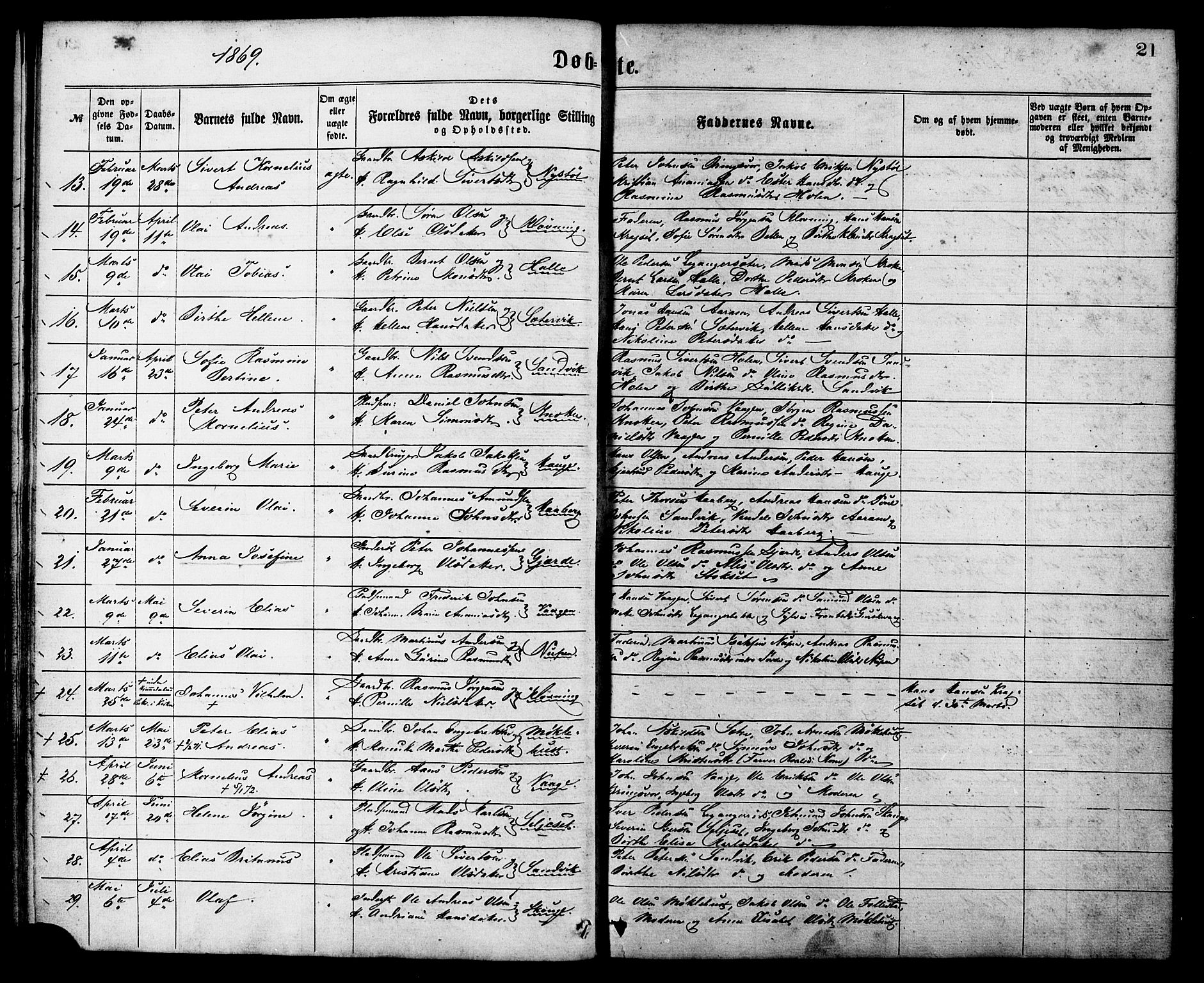 Ministerialprotokoller, klokkerbøker og fødselsregistre - Møre og Romsdal, AV/SAT-A-1454/503/L0035: Parish register (official) no. 503A03, 1865-1884, p. 21