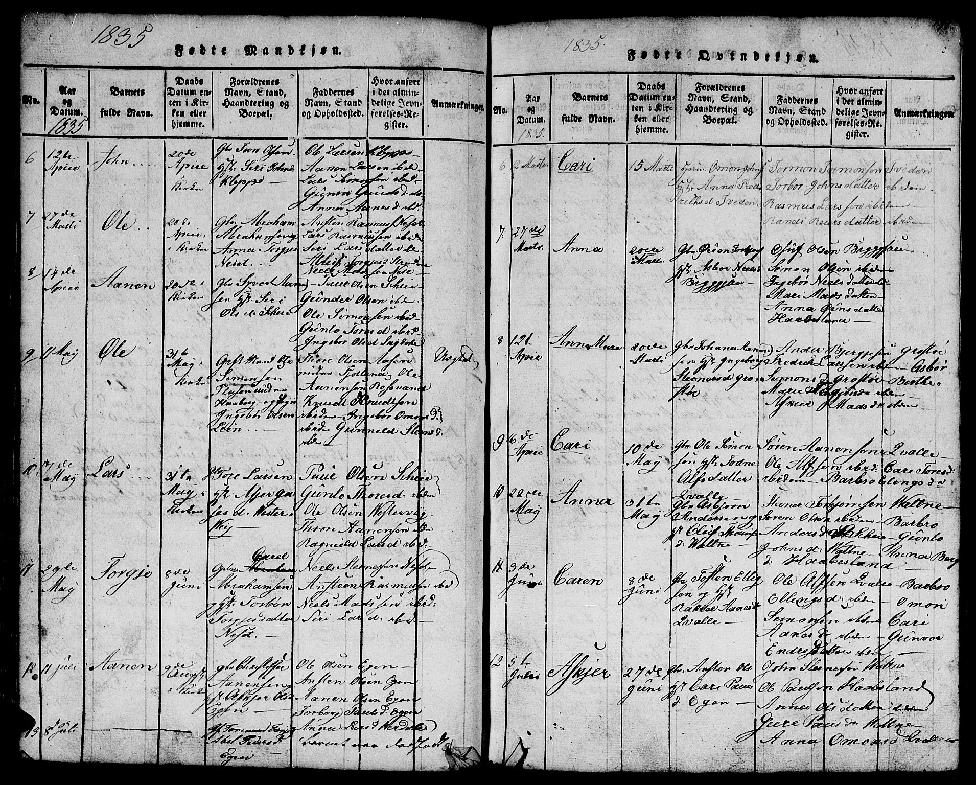 Hægebostad sokneprestkontor, SAK/1111-0024/F/Fb/Fbb/L0001: Parish register (copy) no. B 1, 1816-1850, p. 71