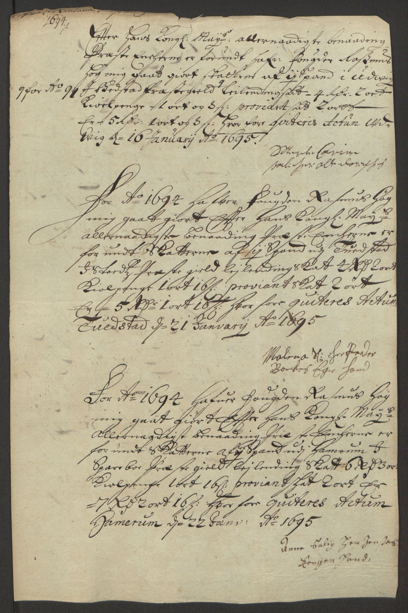 Rentekammeret inntil 1814, Reviderte regnskaper, Fogderegnskap, AV/RA-EA-4092/R63/L4308: Fogderegnskap Inderøy, 1692-1694, p. 615