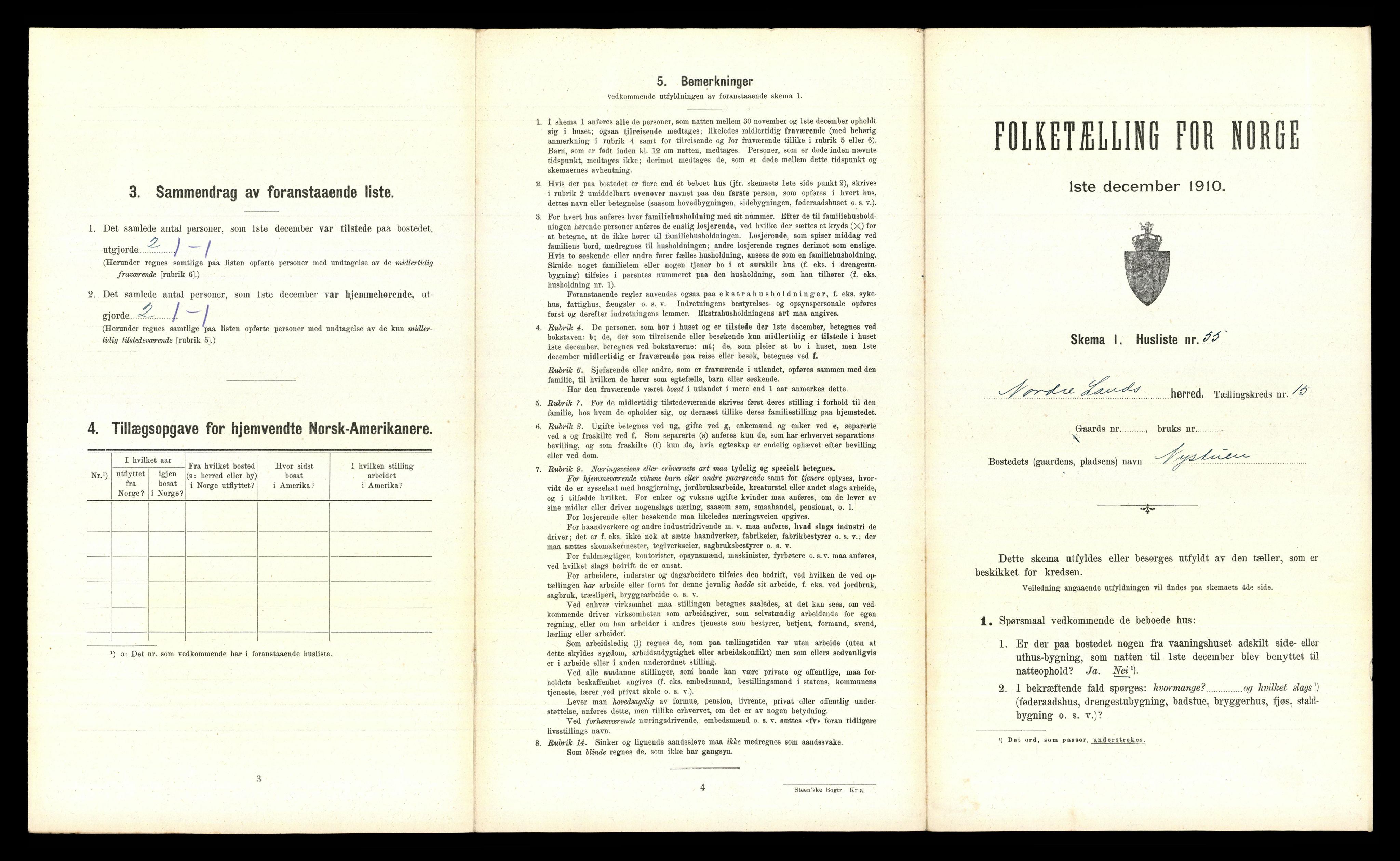 RA, 1910 census for Nordre Land, 1910, p. 1743