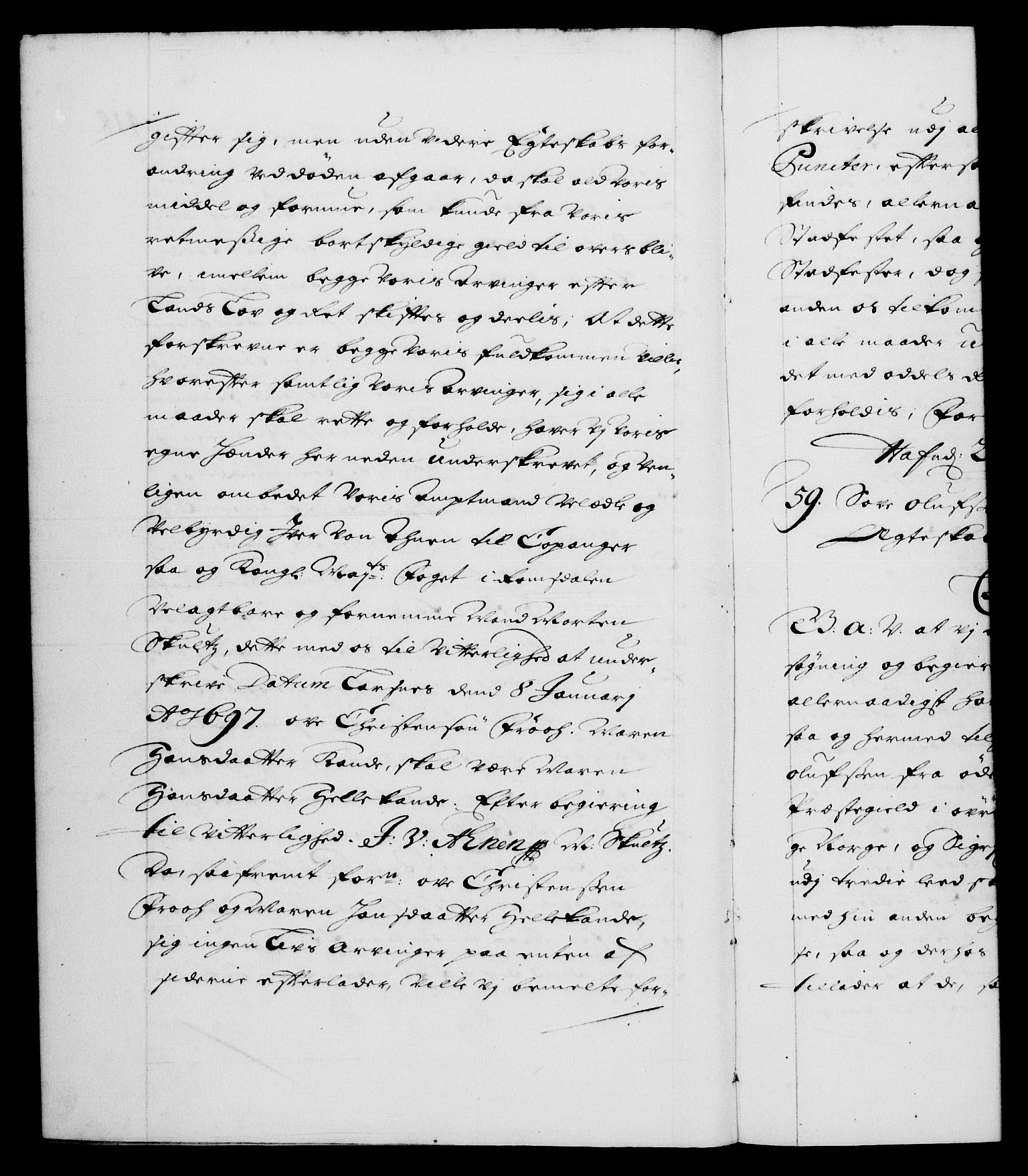 Danske Kanselli 1572-1799, AV/RA-EA-3023/F/Fc/Fca/Fcaa/L0016: Norske registre (mikrofilm), 1692-1697, p. 418b