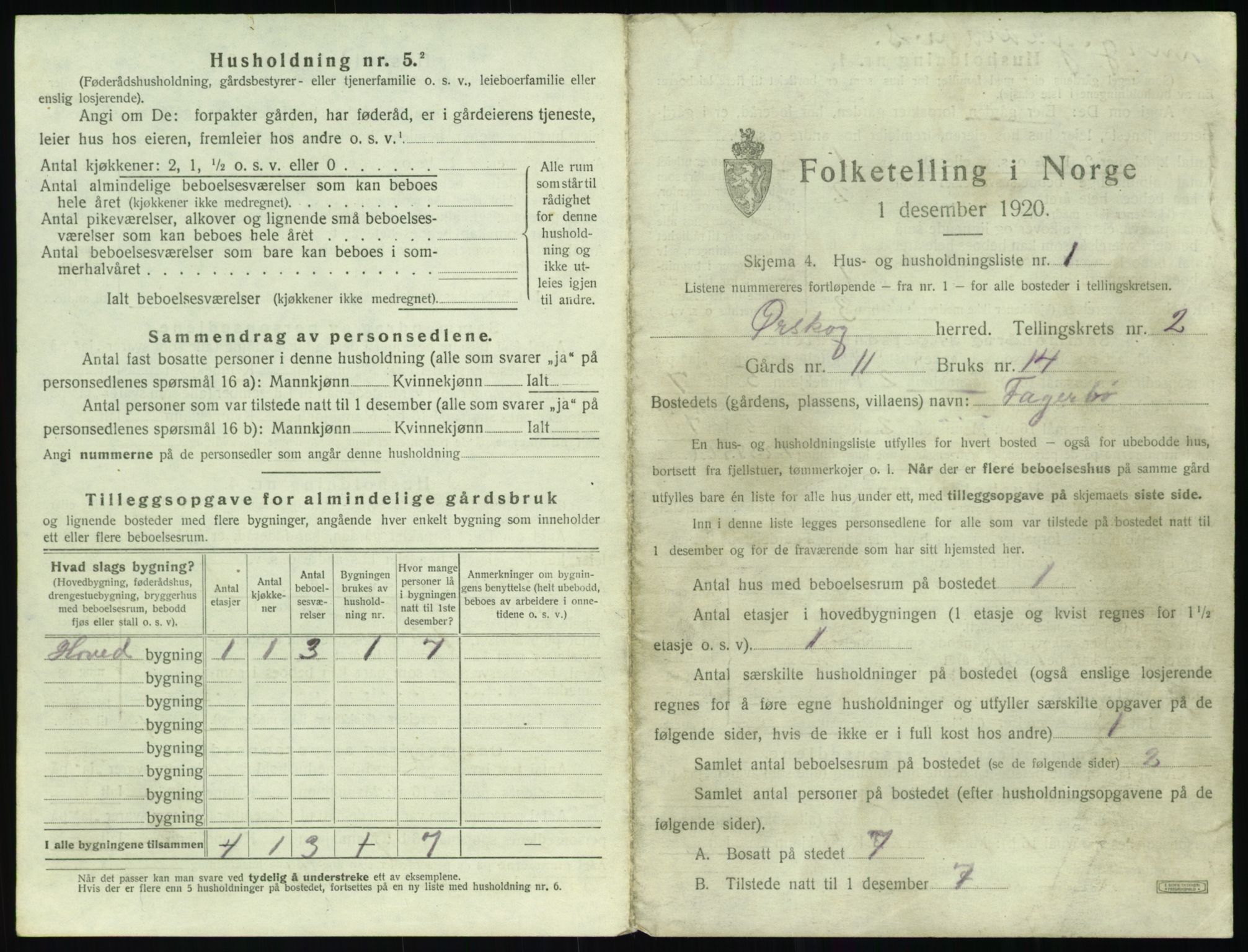 SAT, 1920 census for Ørskog, 1920, p. 126