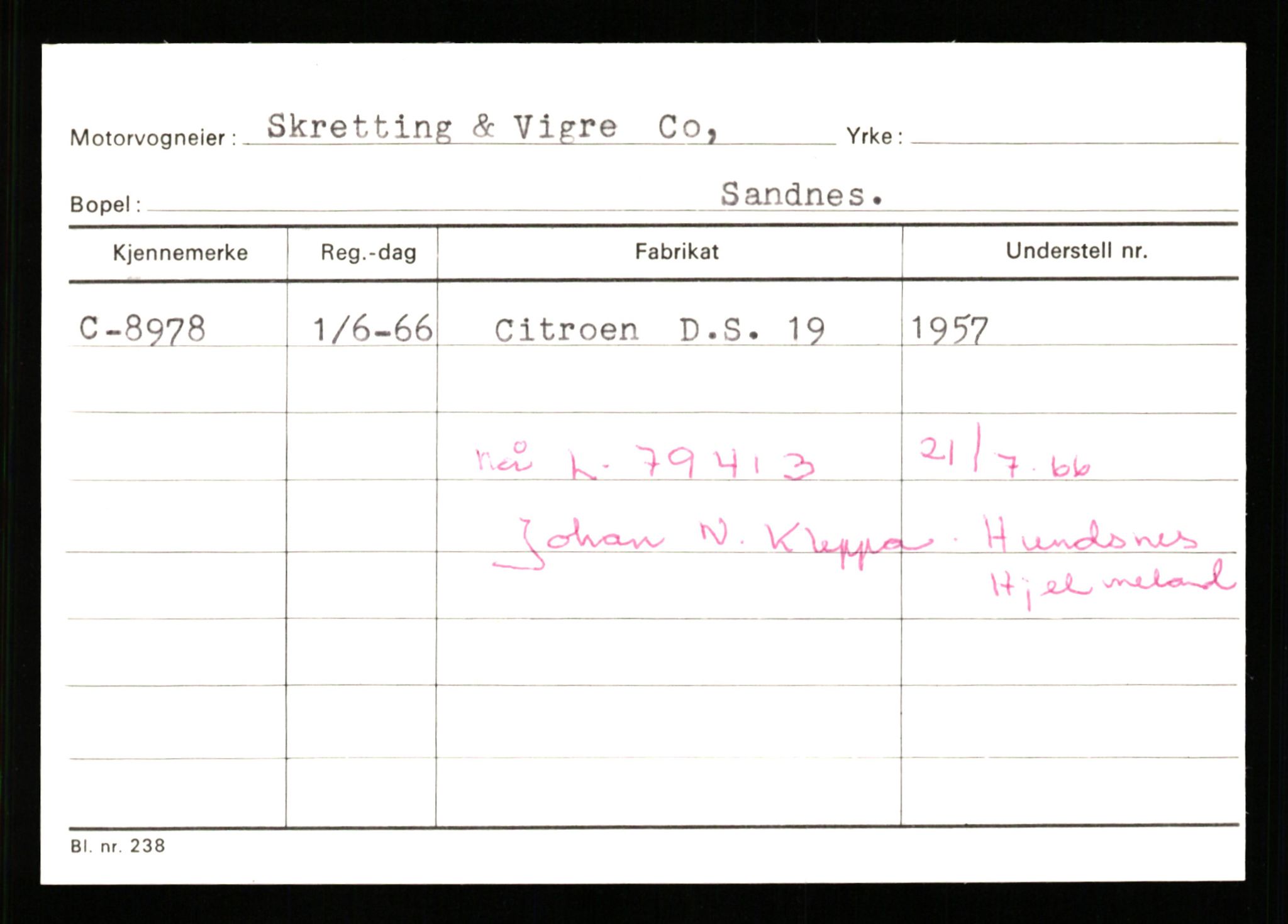 Stavanger trafikkstasjon, SAST/A-101942/0/G/L0002: Registreringsnummer: 5791 - 10405, 1930-1971, p. 2113