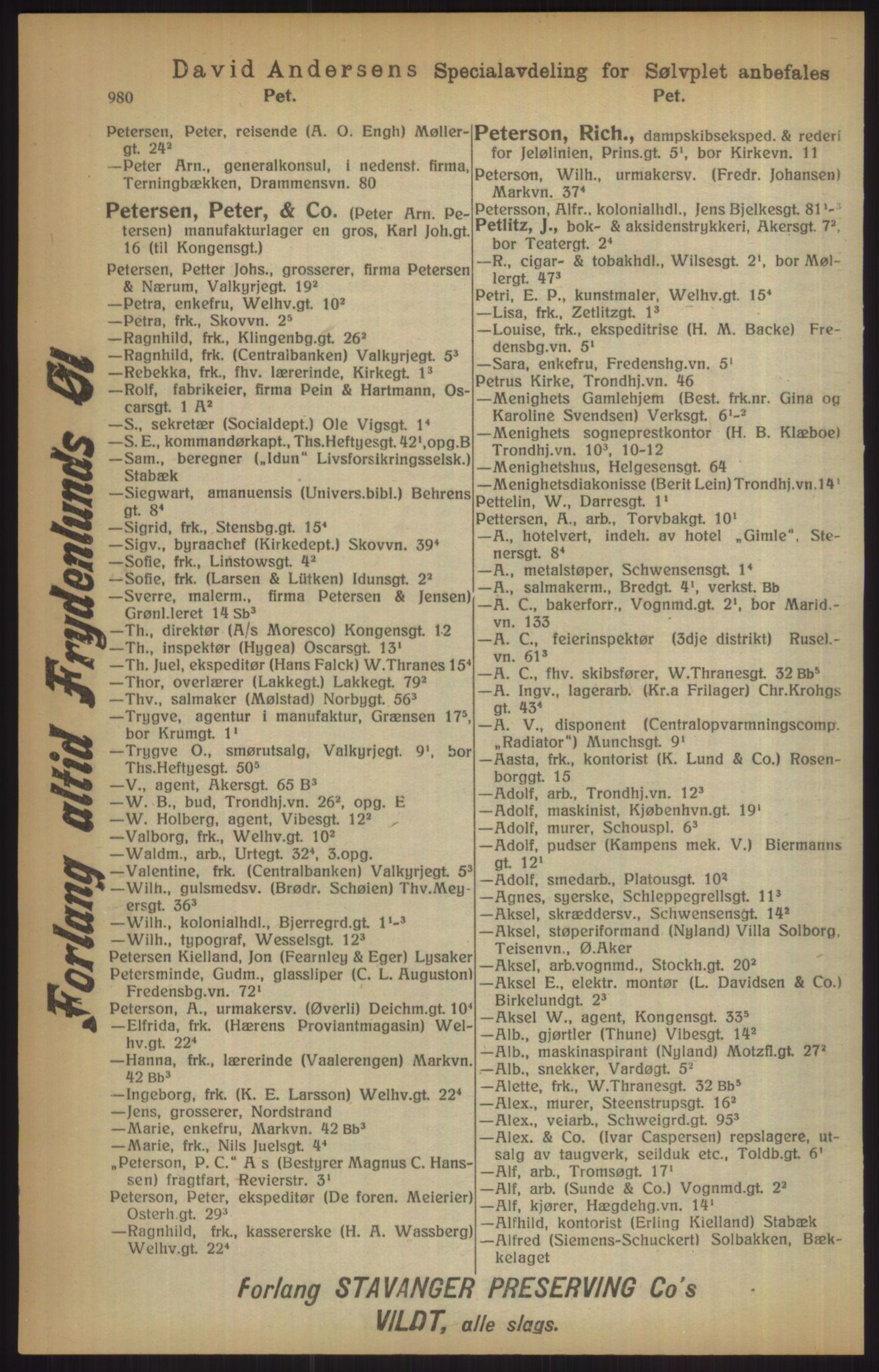 Kristiania/Oslo adressebok, PUBL/-, 1915, p. 980