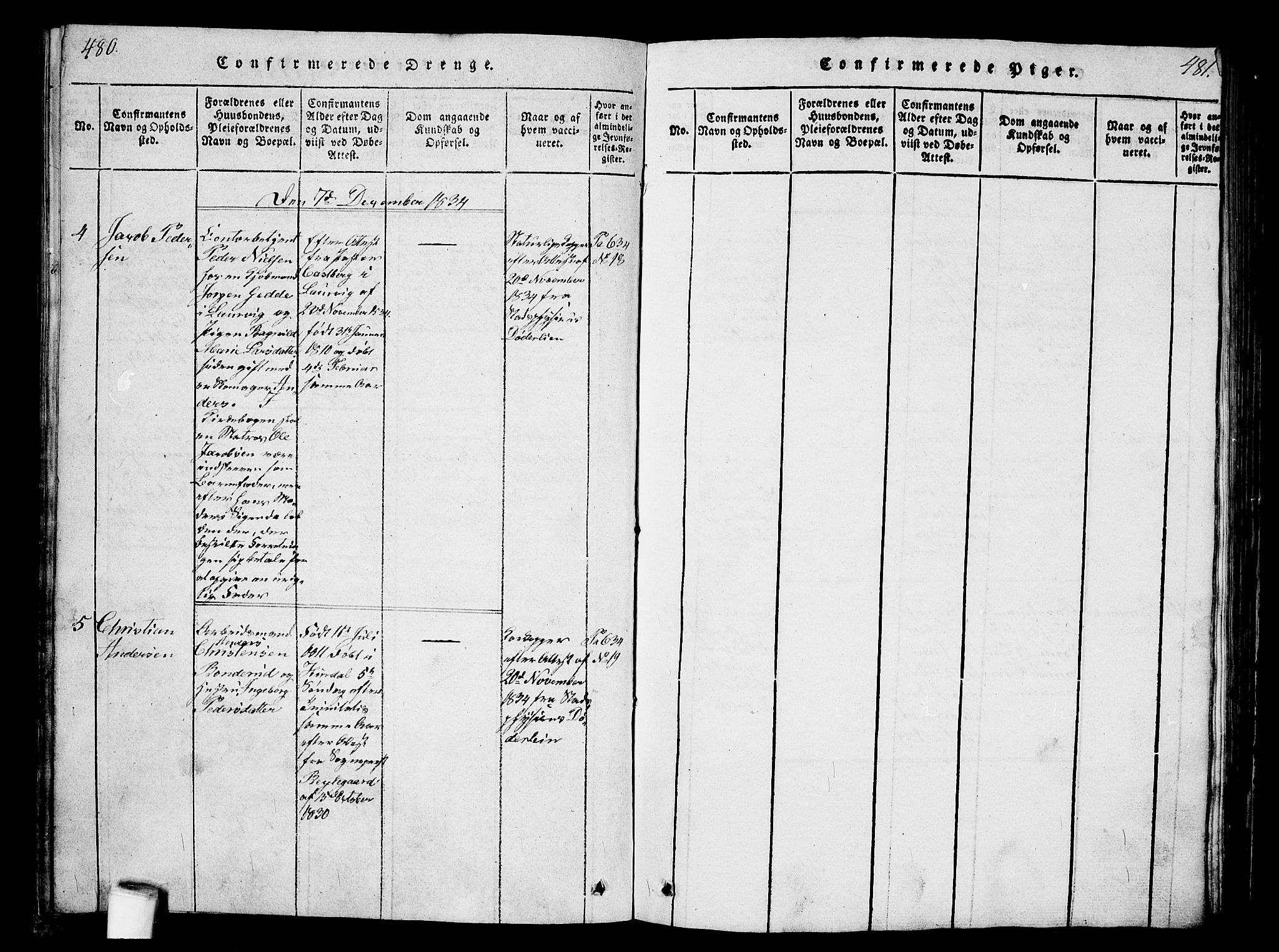 Kristiania tukthusprest Kirkebøker, AV/SAO-A-10881/G/Ga/L0001: Parish register (copy) no. 1, 1818-1857, p. 480-481