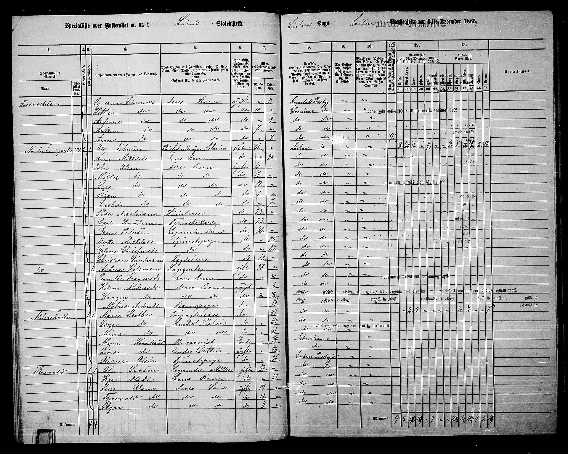 RA, 1865 census for Løten, 1865, p. 37