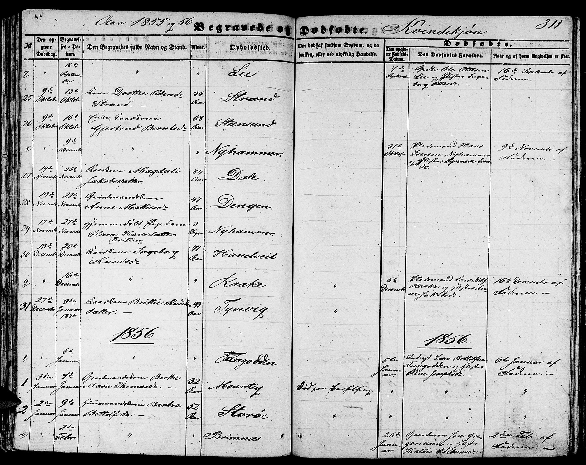 Gulen sokneprestembete, SAB/A-80201/H/Hab/Habb/L0001: Parish register (copy) no. B 1, 1854-1866, p. 311