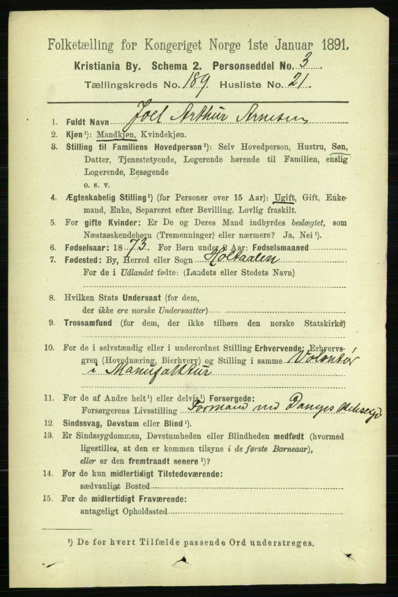 RA, 1891 census for 0301 Kristiania, 1891, p. 113994