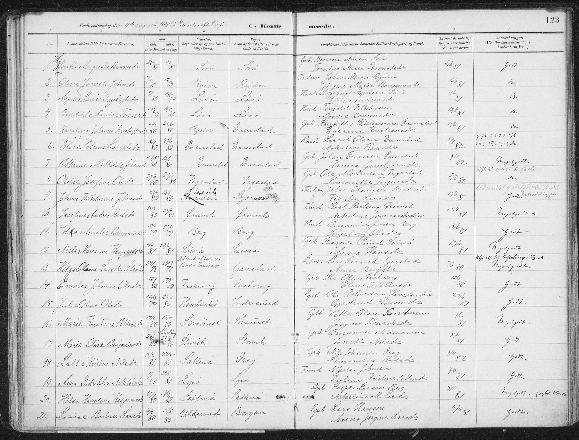 Ministerialprotokoller, klokkerbøker og fødselsregistre - Nord-Trøndelag, AV/SAT-A-1458/786/L0687: Parish register (official) no. 786A03, 1888-1898, p. 123