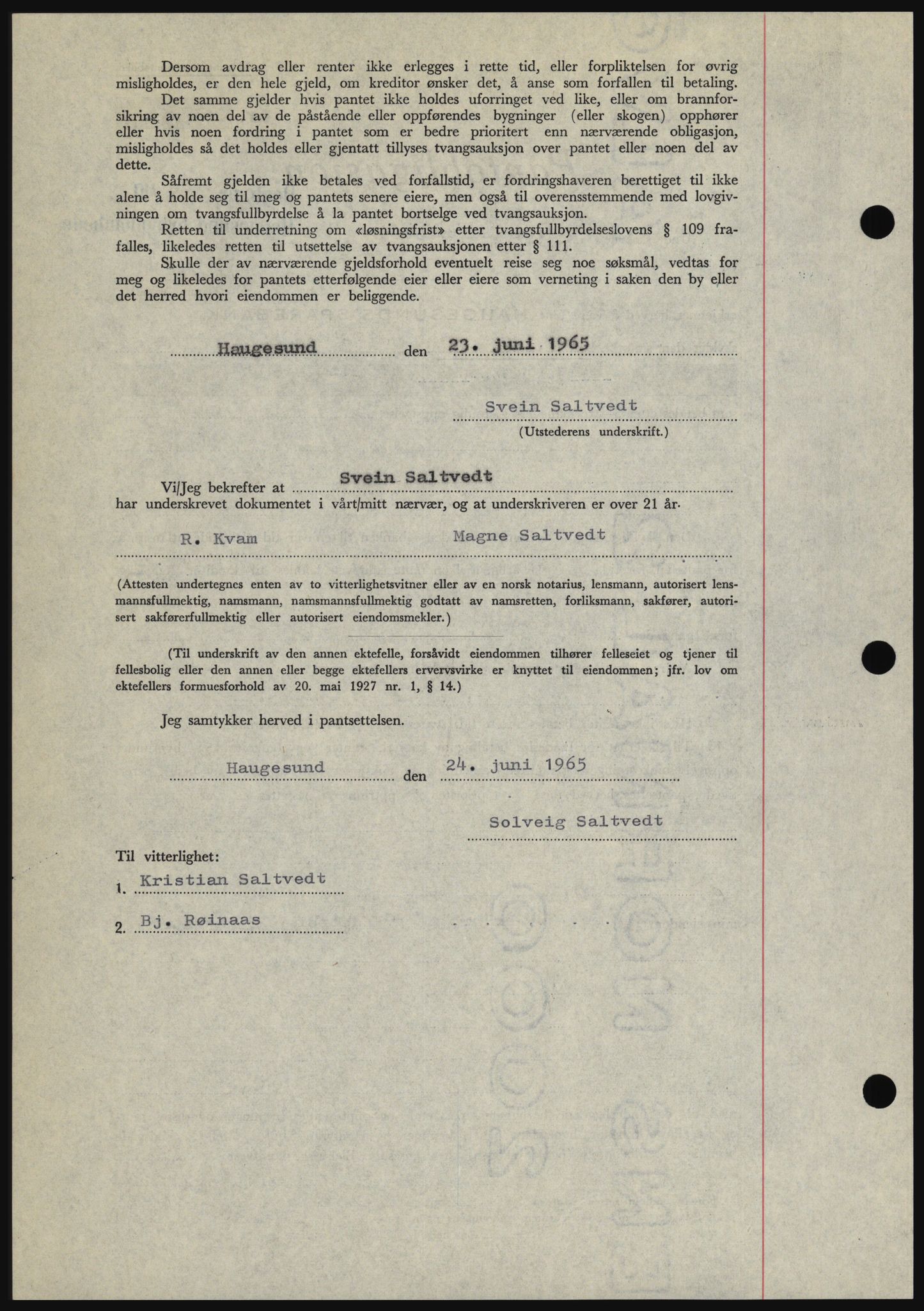 Haugesund tingrett, SAST/A-101415/01/II/IIC/L0053: Mortgage book no. B 53, 1965-1965, Diary no: : 1636/1965