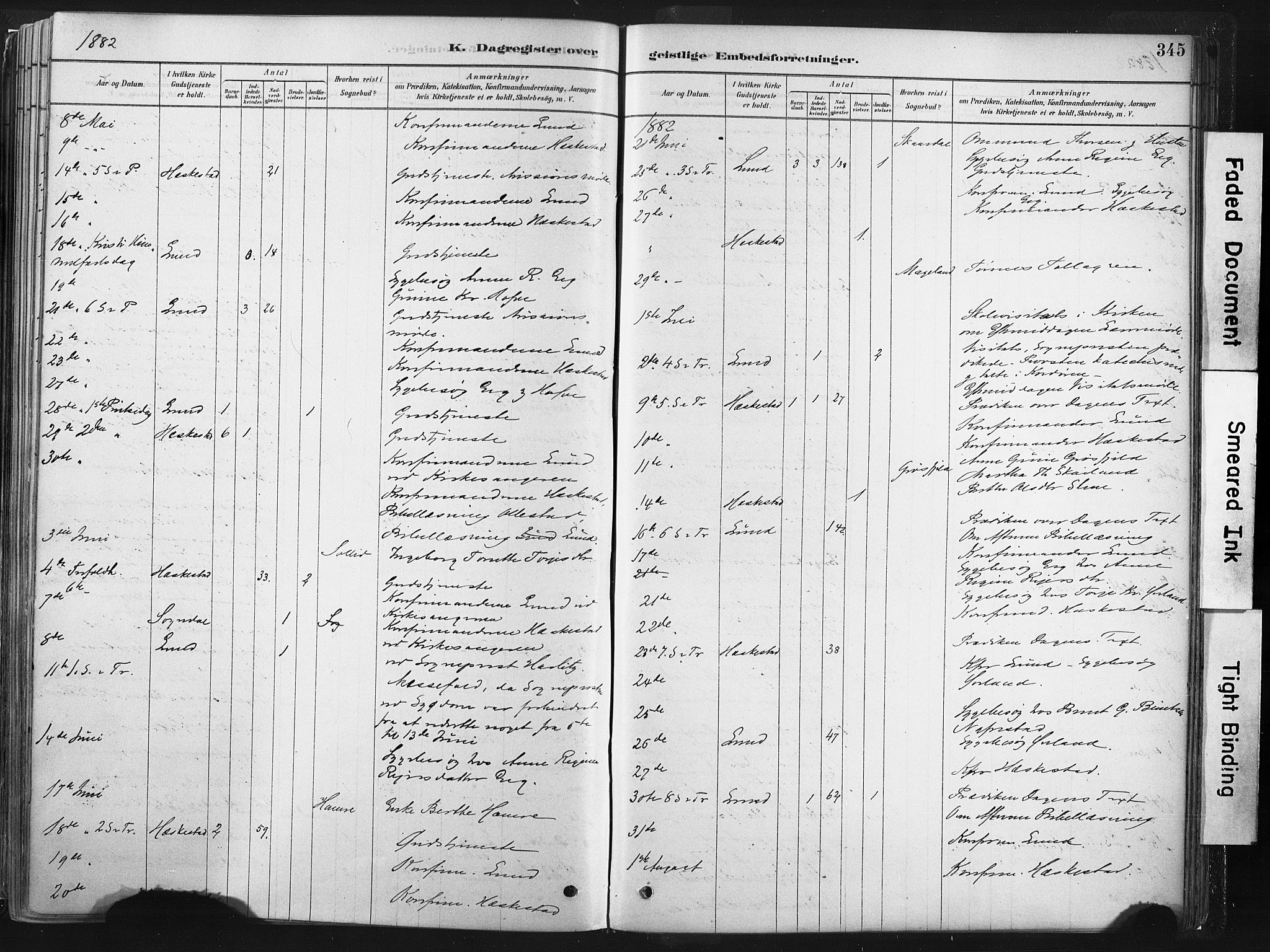 Lund sokneprestkontor, SAST/A-101809/S06/L0011: Parish register (official) no. A 10, 1877-1904, p. 345