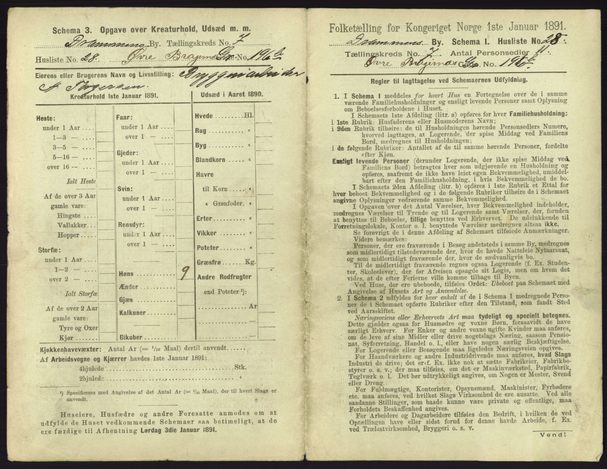 RA, 1891 census for 0602 Drammen, 1891, p. 633