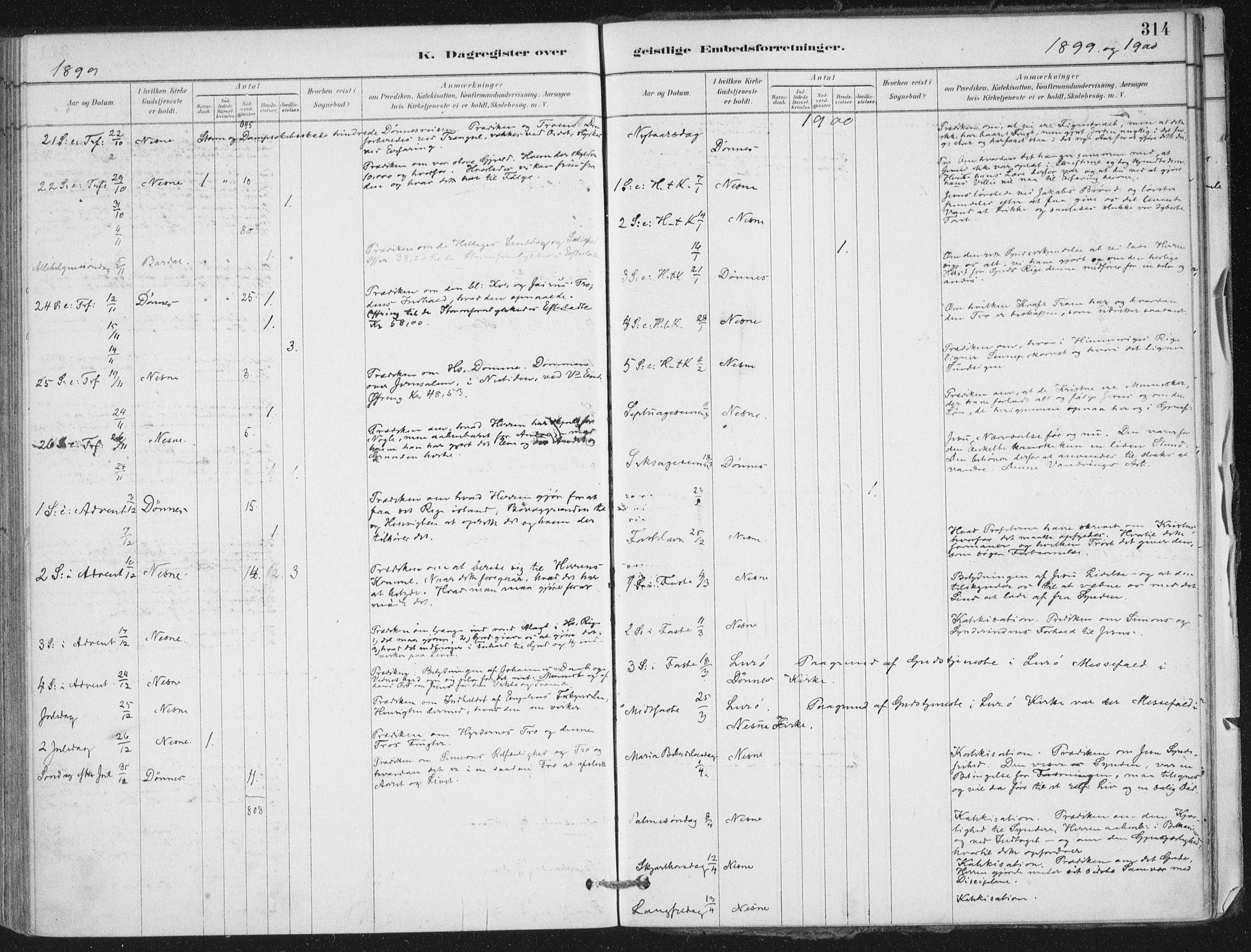 Ministerialprotokoller, klokkerbøker og fødselsregistre - Nordland, AV/SAT-A-1459/838/L0553: Parish register (official) no. 838A11, 1880-1910, p. 314