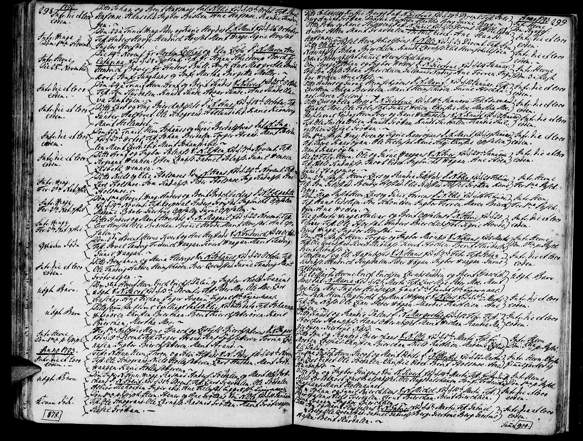 Ministerialprotokoller, klokkerbøker og fødselsregistre - Sør-Trøndelag, SAT/A-1456/630/L0489: Parish register (official) no. 630A02, 1757-1794, p. 298-299