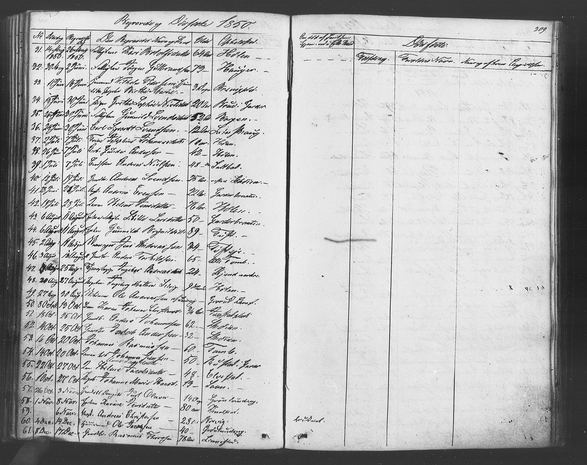 Vestby prestekontor Kirkebøker, AV/SAO-A-10893/F/Fa/L0007: Parish register (official) no. I 7, 1850-1862, p. 209