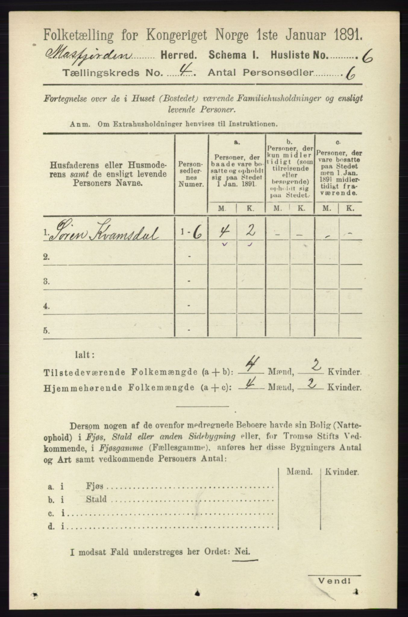 RA, 1891 census for 1266 Masfjorden, 1891, p. 728