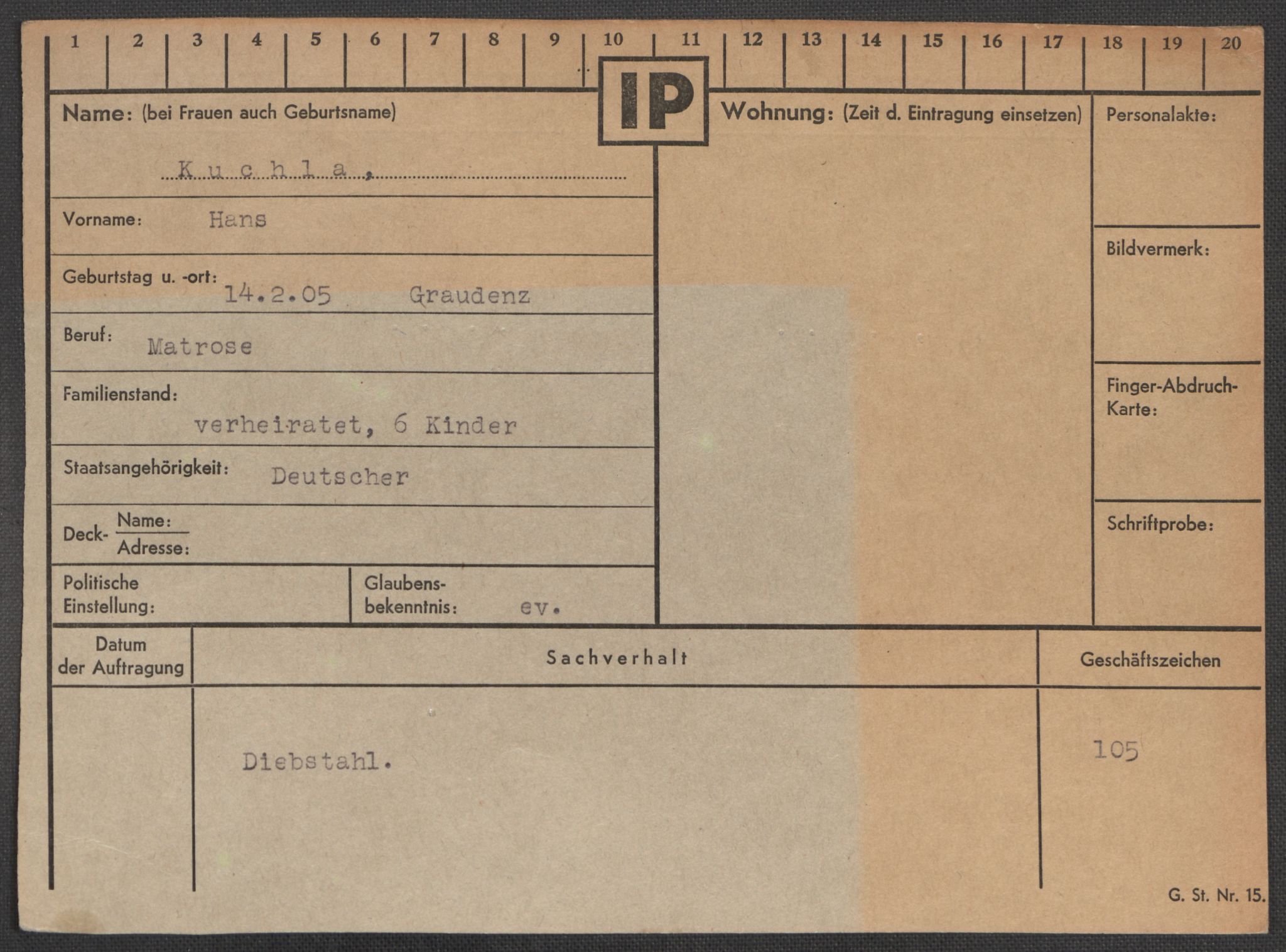 Befehlshaber der Sicherheitspolizei und des SD, RA/RAFA-5969/E/Ea/Eaa/L0006: Register over norske fanger i Møllergata 19: Kj-Lund, 1940-1945, p. 522