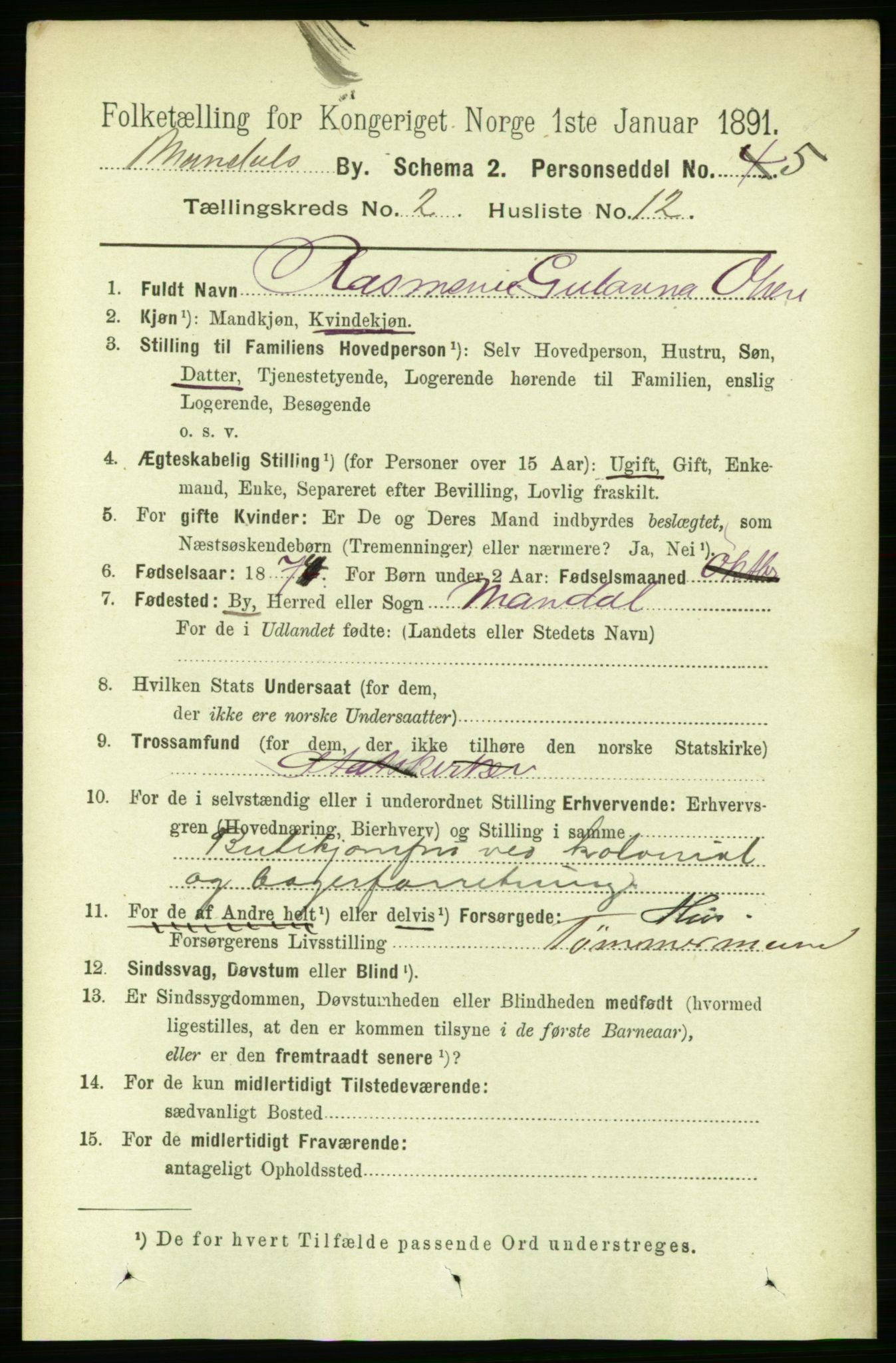 RA, 1891 census for 1002 Mandal, 1891, p. 1558