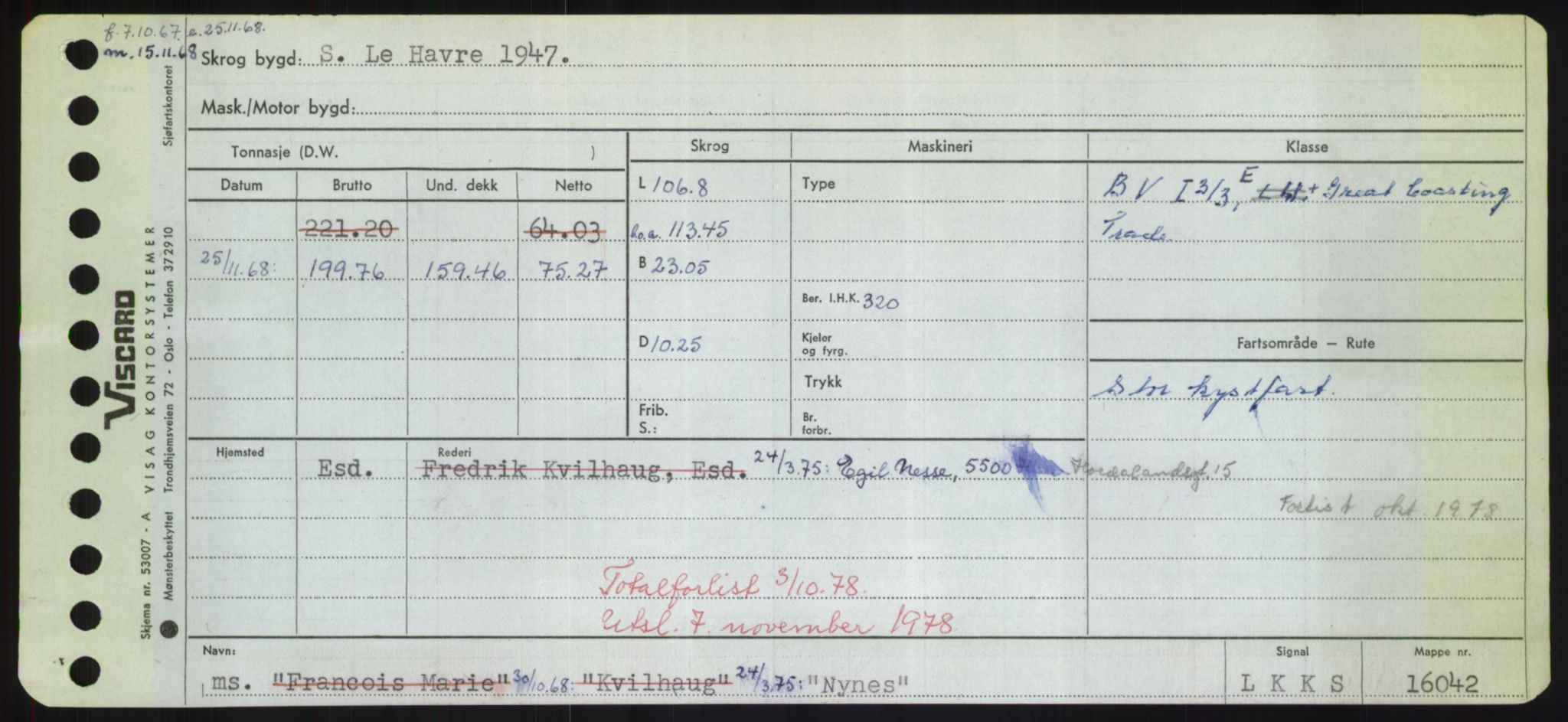 Sjøfartsdirektoratet med forløpere, Skipsmålingen, RA/S-1627/H/Hd/L0027: Fartøy, Norhop-Nør, p. 477