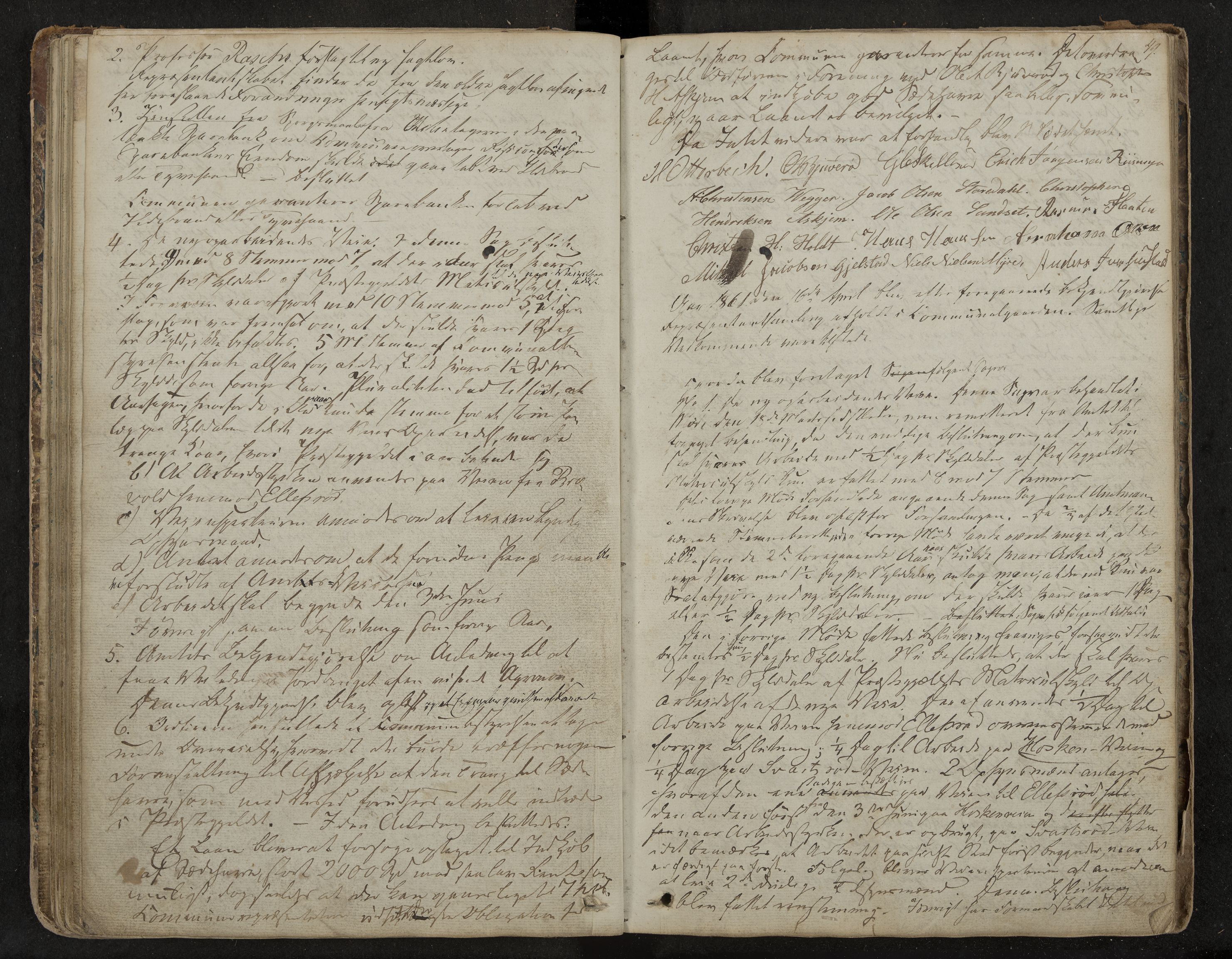 Andebu formannskap og sentraladministrasjon, IKAK/0719021-1/A/Aa/L0001: Møtebok med register, 1837-1869, p. 49