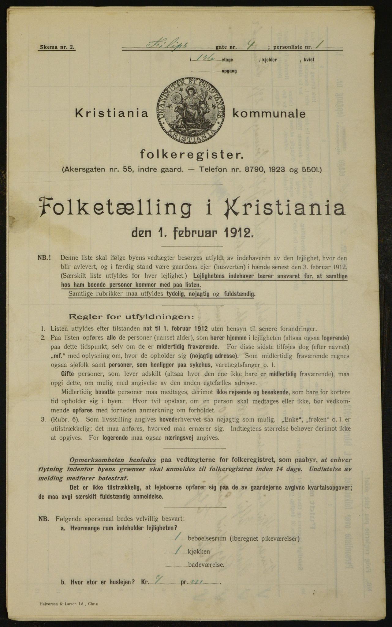 OBA, Municipal Census 1912 for Kristiania, 1912, p. 24204