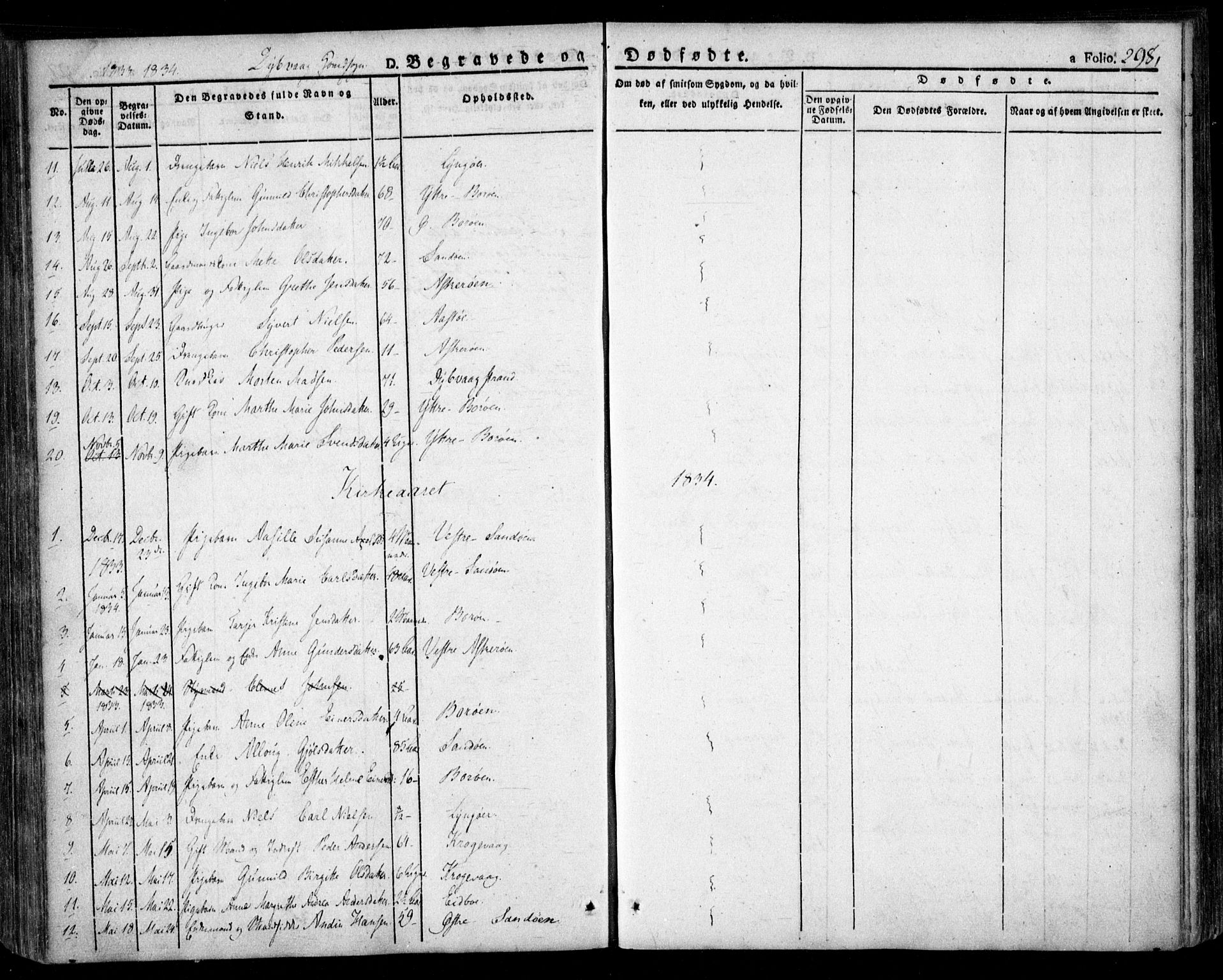 Dypvåg sokneprestkontor, SAK/1111-0007/F/Fa/Faa/L0004: Parish register (official) no. A 4, 1824-1840, p. 298