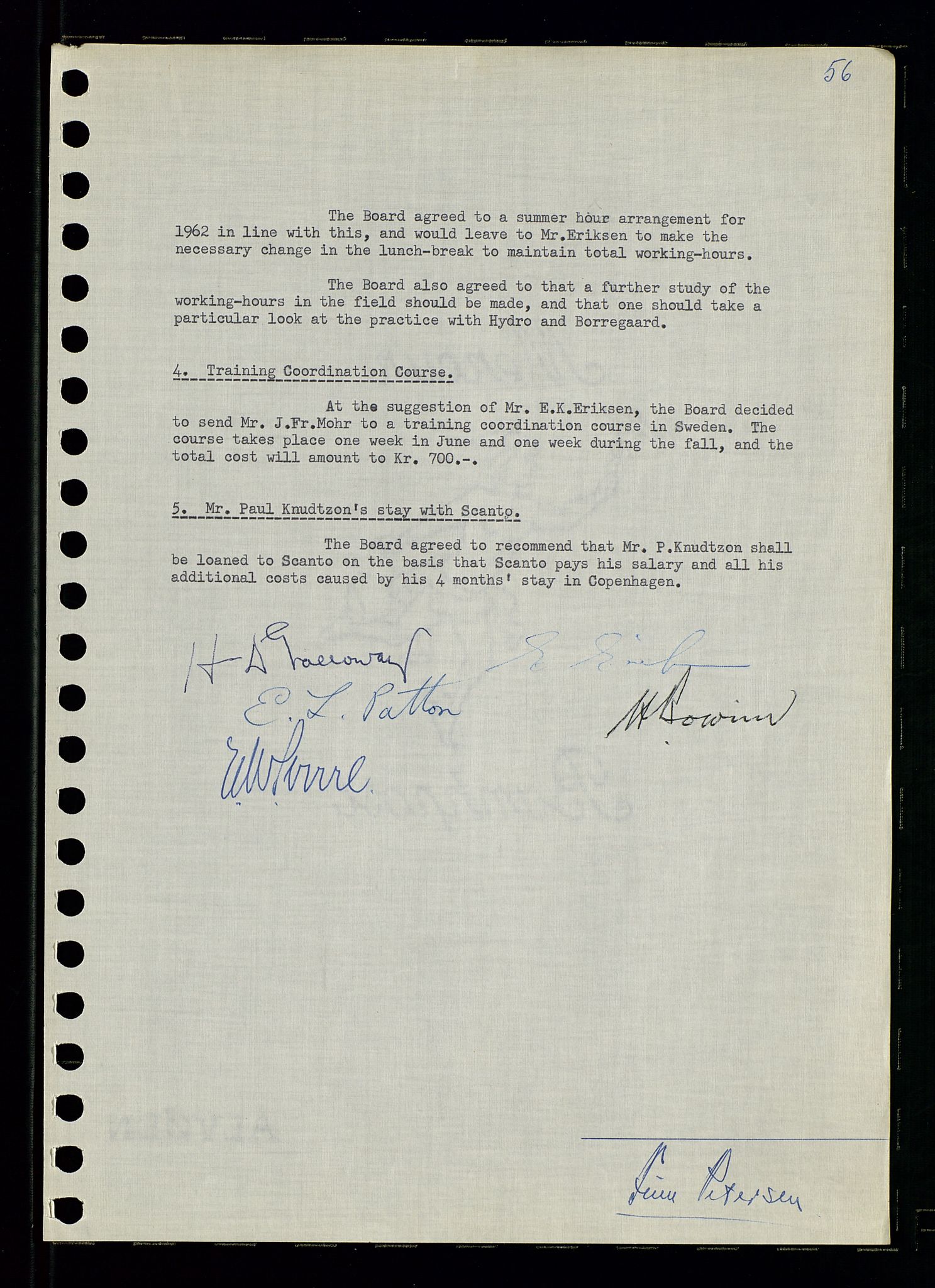 Pa 0982 - Esso Norge A/S, AV/SAST-A-100448/A/Aa/L0001/0003: Den administrerende direksjon Board minutes (styrereferater) / Den administrerende direksjon Board minutes (styrereferater), 1962, p. 56