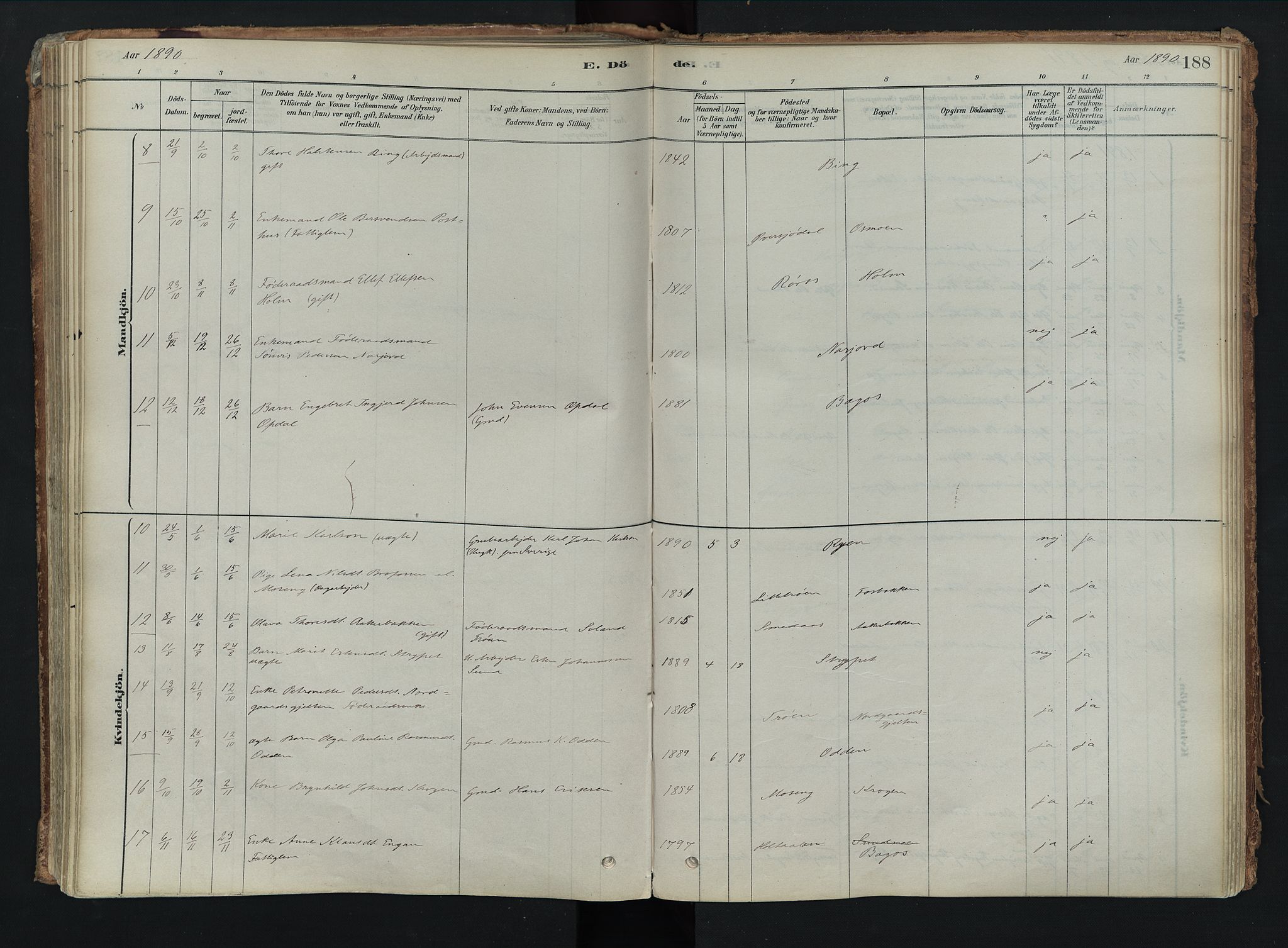 Tolga prestekontor, AV/SAH-PREST-062/K/L0008: Parish register (official) no. 8, 1877-1910, p. 188